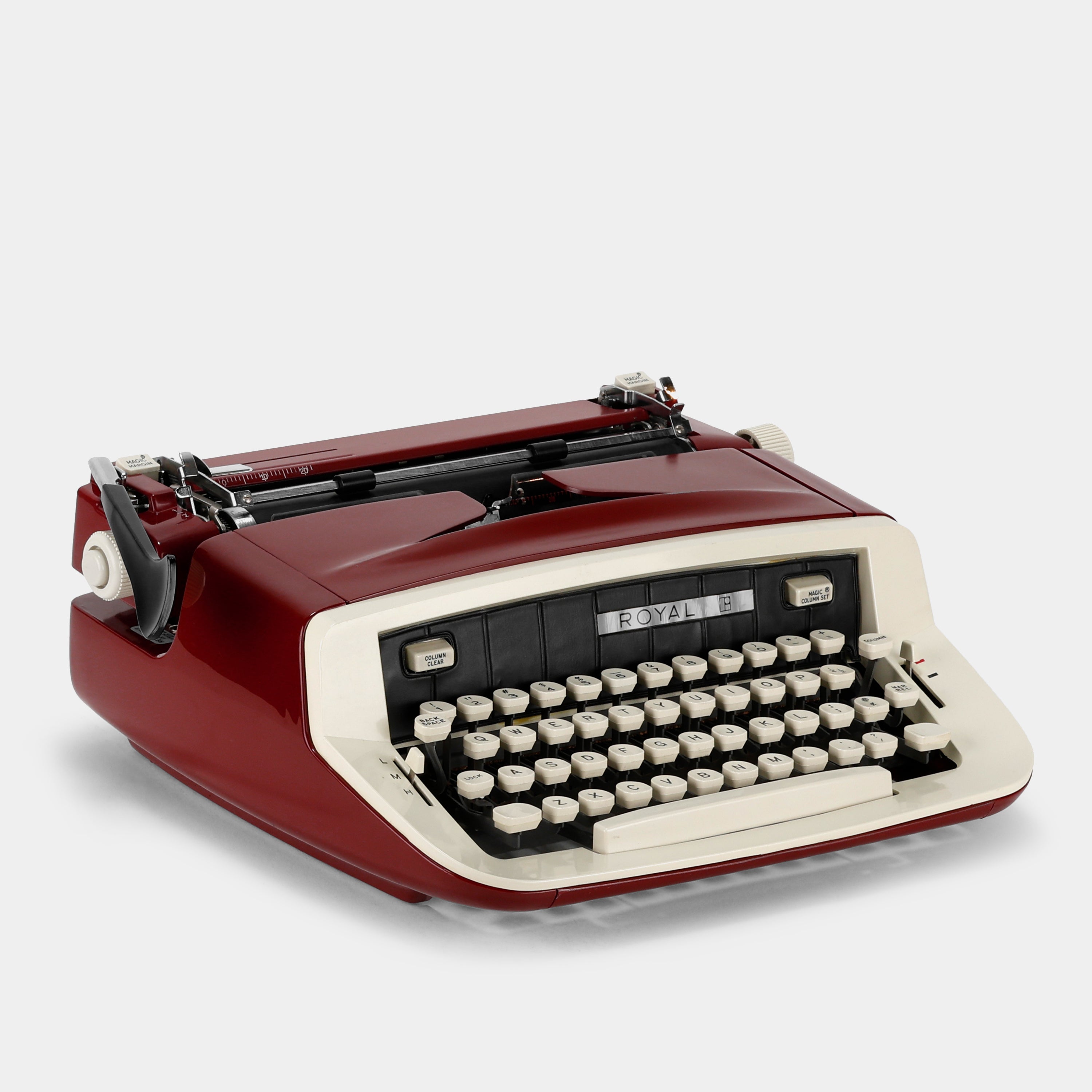Royal Custom III Red Manual Typewriter and Case