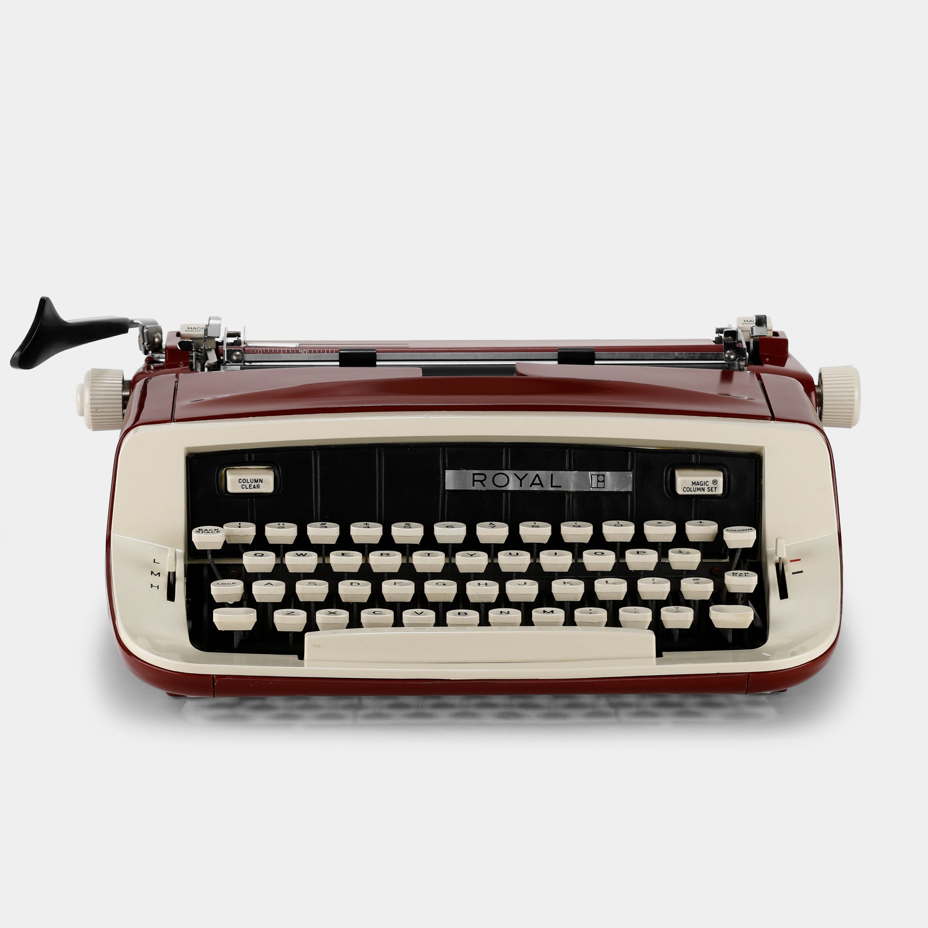 Royal Custom III Red Manual Typewriter and Case