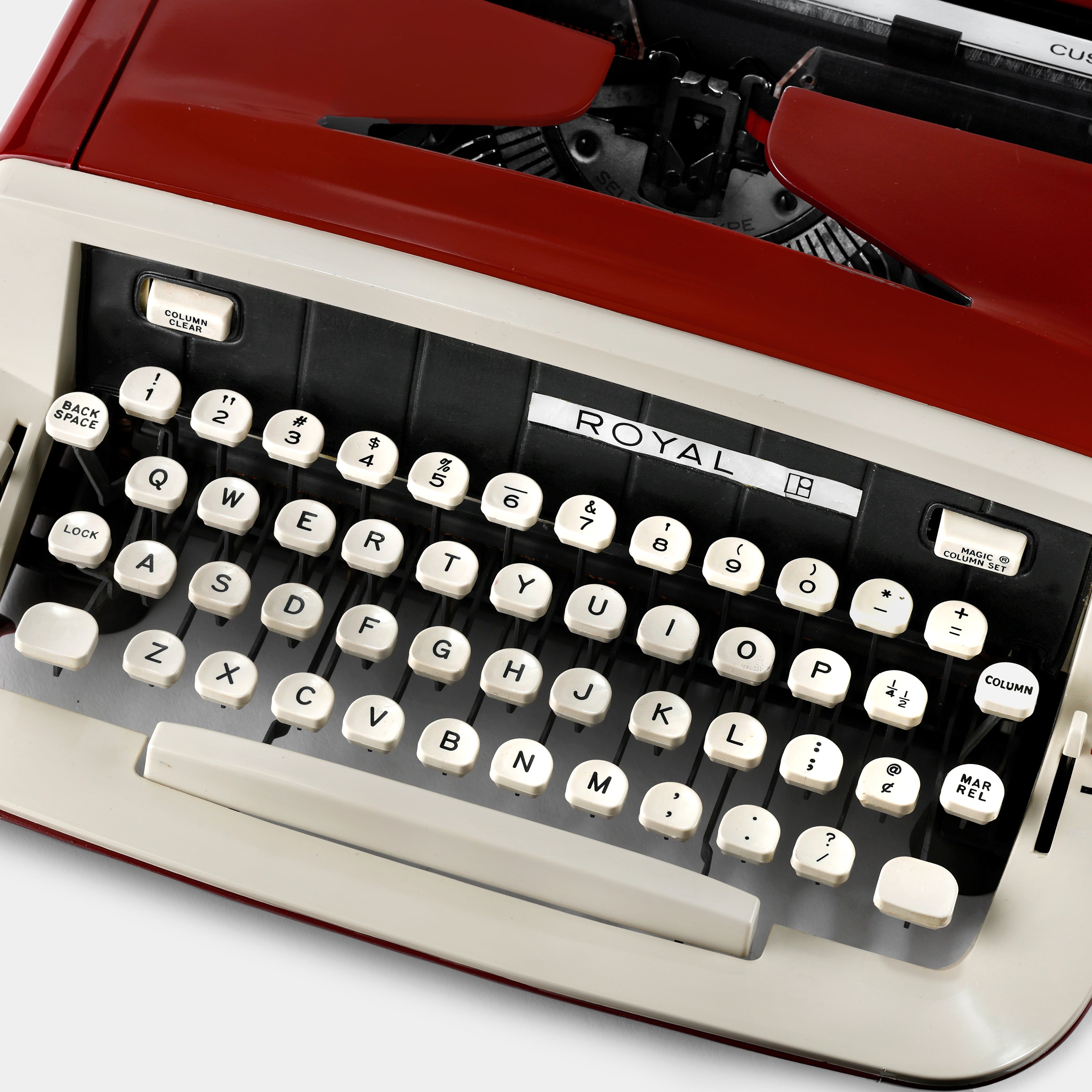Royal Custom III Red Manual Typewriter and Case