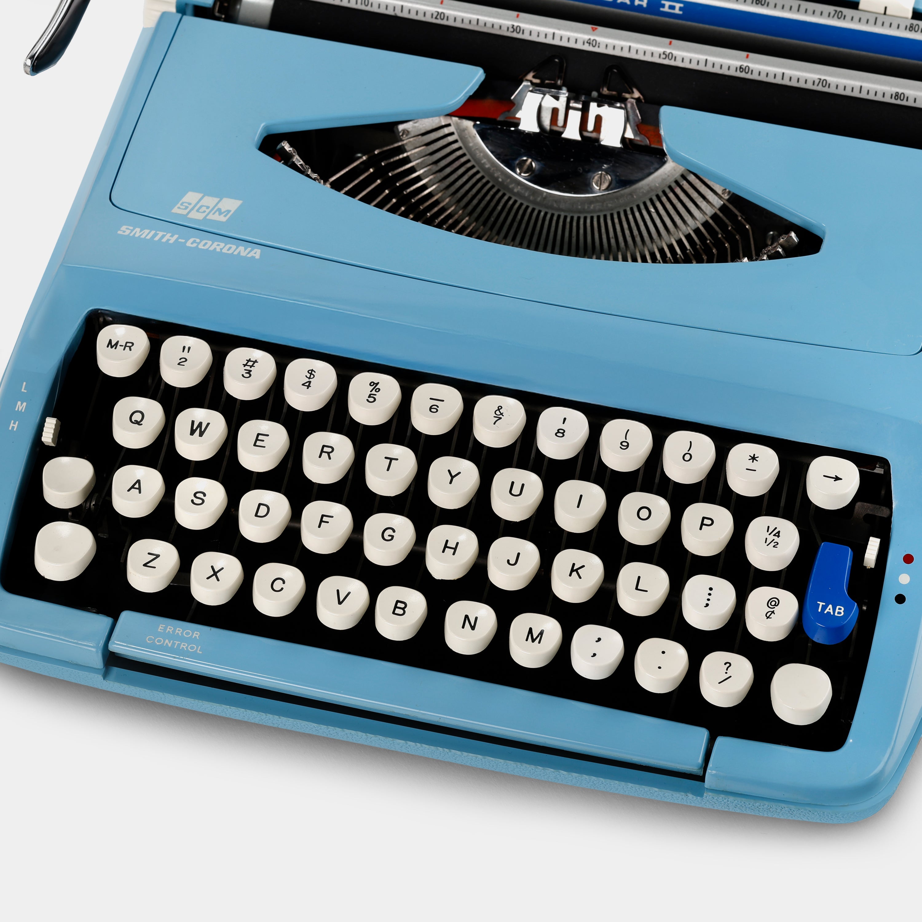 Smith-Corona Cougar II Blue Manual Typewriter and Case