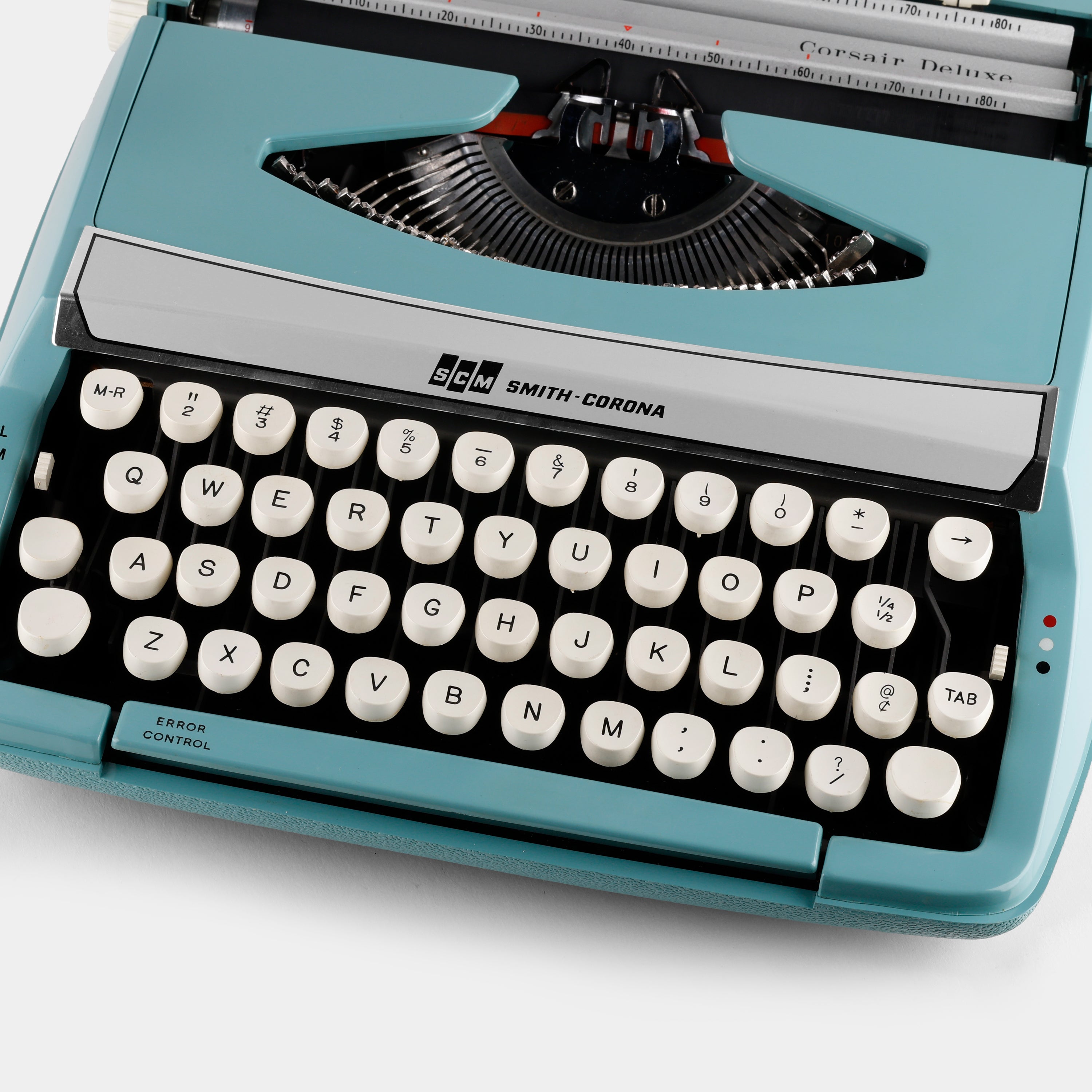 Smith-Corona Corsair Deluxe Sky Blue Manual Typewriter and Case