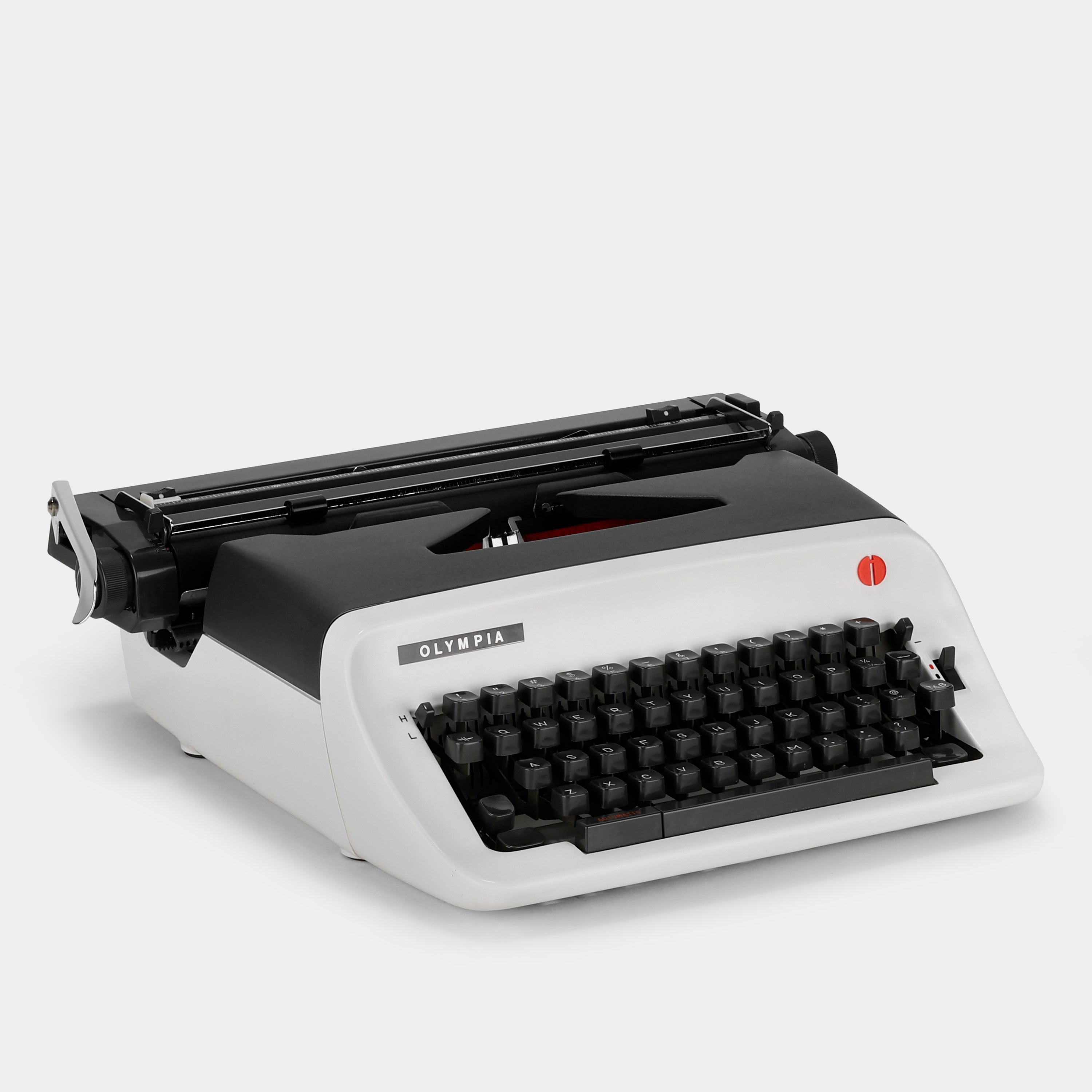 Olympia International B12 White and Grey Manual Typewriter and Case