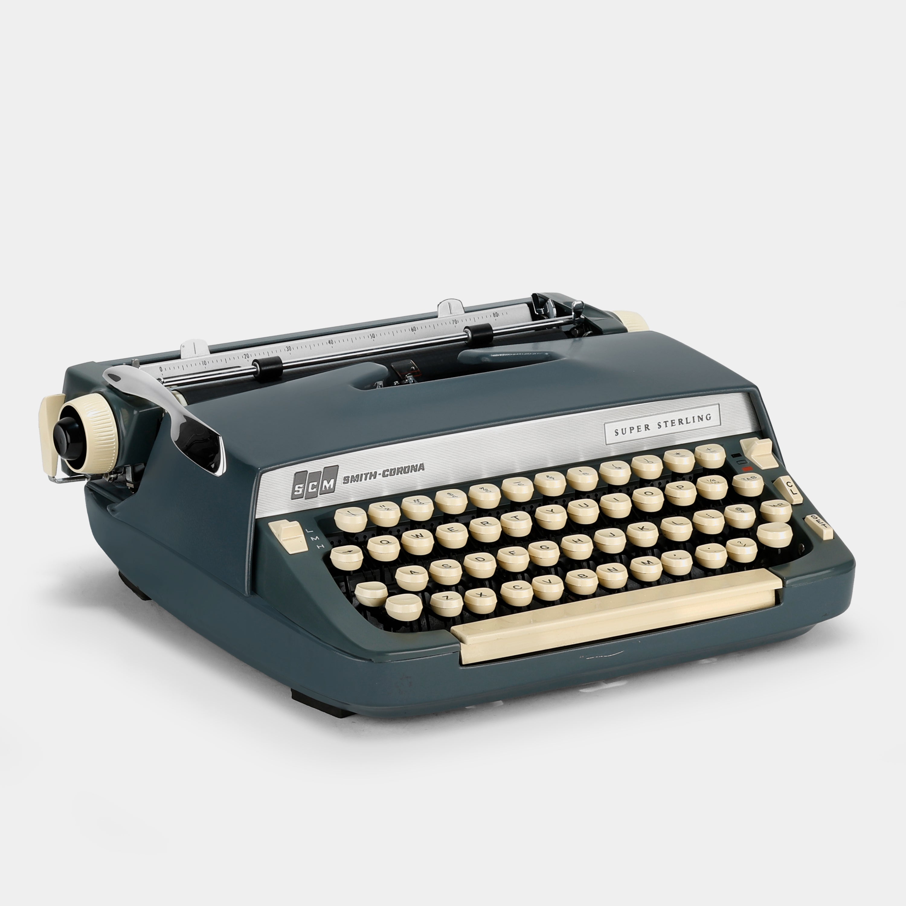 Smith-Corona Super Sterling Dark Blue Manual Typewriter and Case