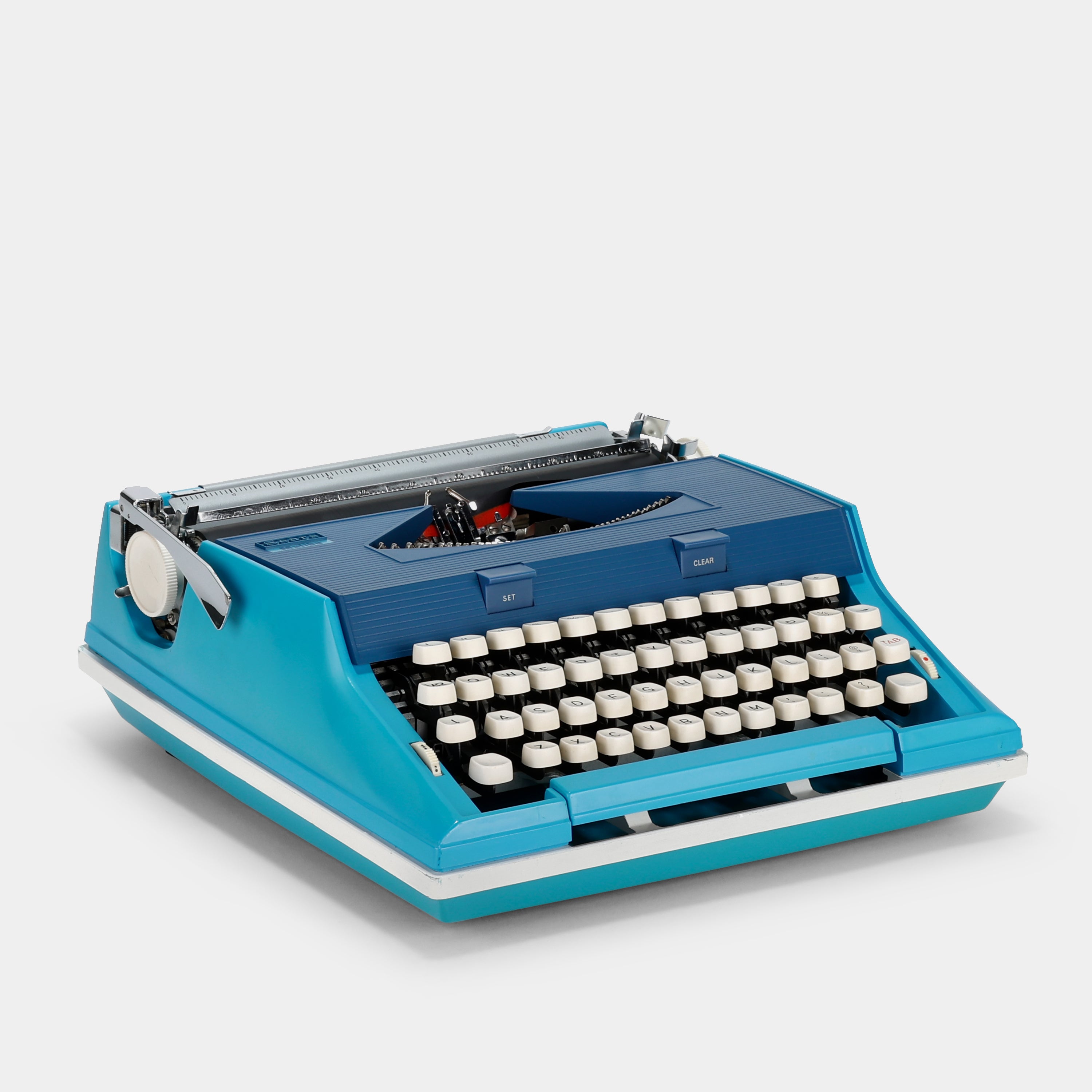 Sears Malibu Blue Manual Typewriter and Case