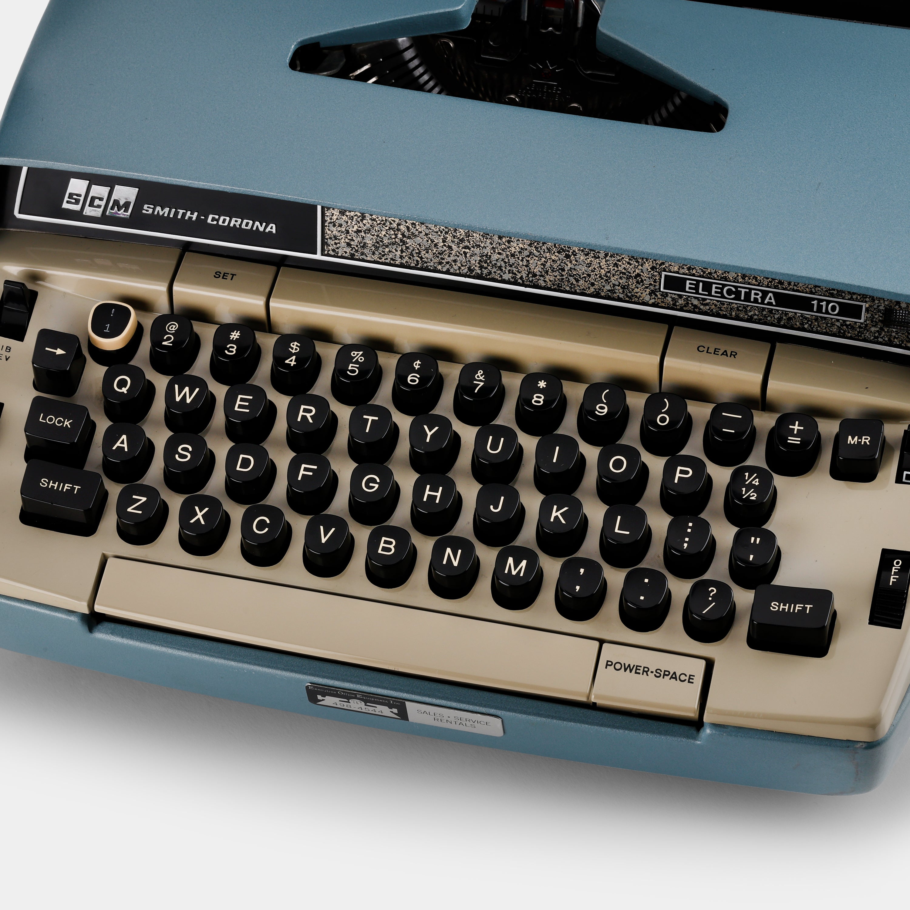 Smith-Corona Electra 110 Blue Electric Typewriter and Case