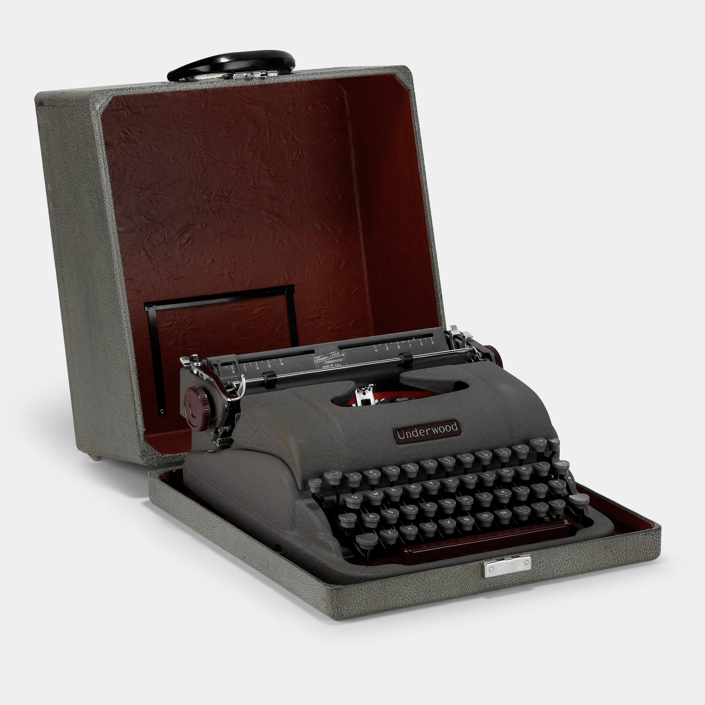 Underwood Finger Elite Dark Grey Manual Typewriter and Case