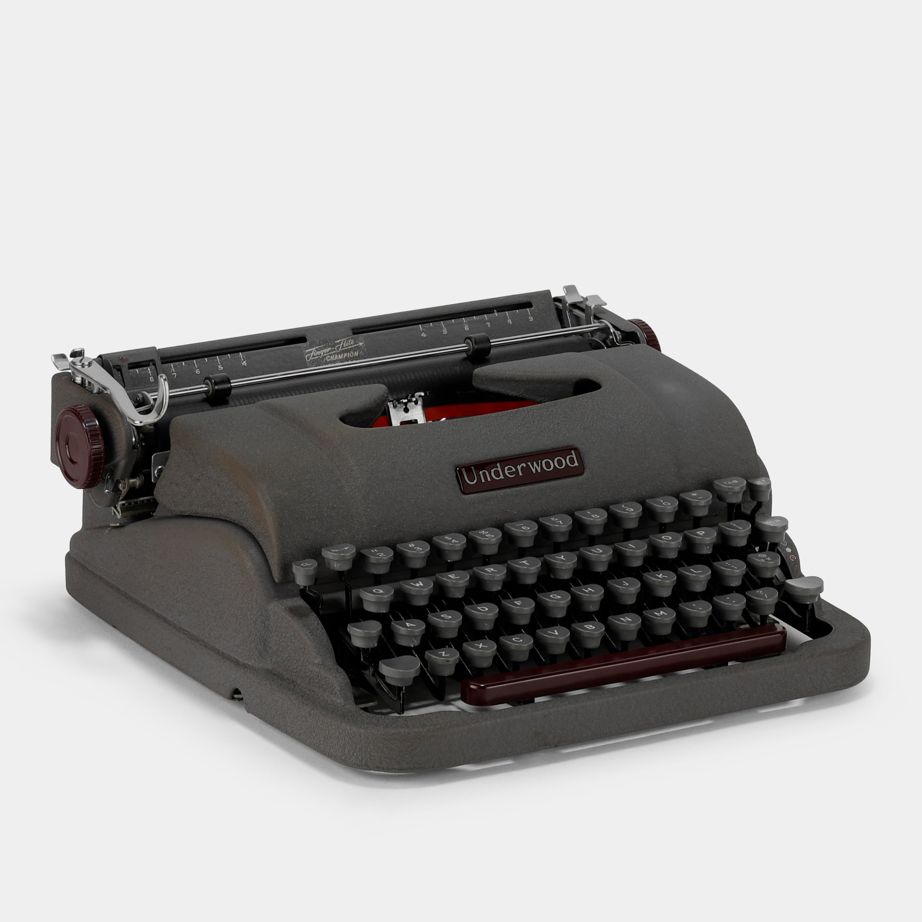 Underwood Finger Elite Dark Grey Manual Typewriter and Case