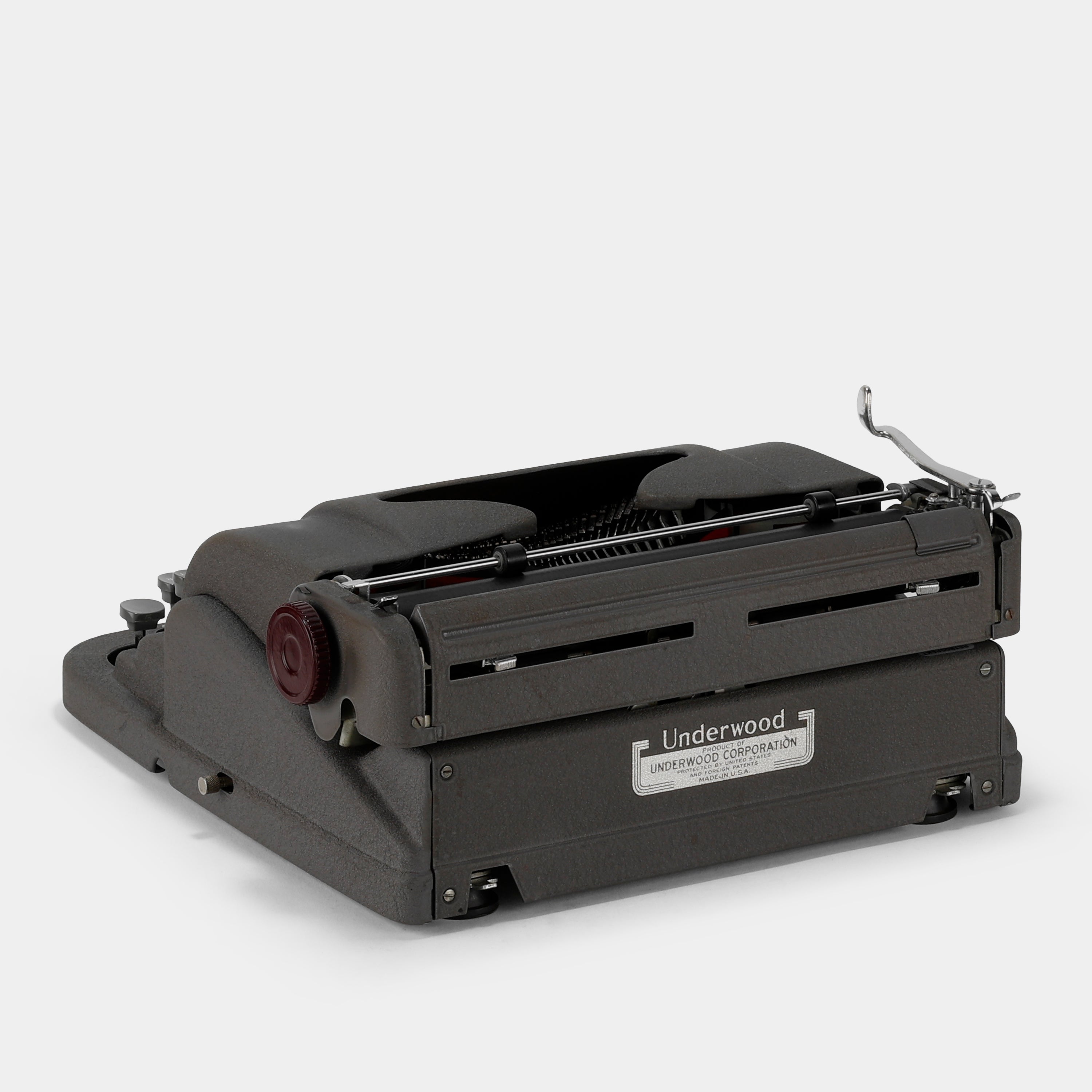 Underwood Finger Elite Dark Grey Manual Typewriter and Case