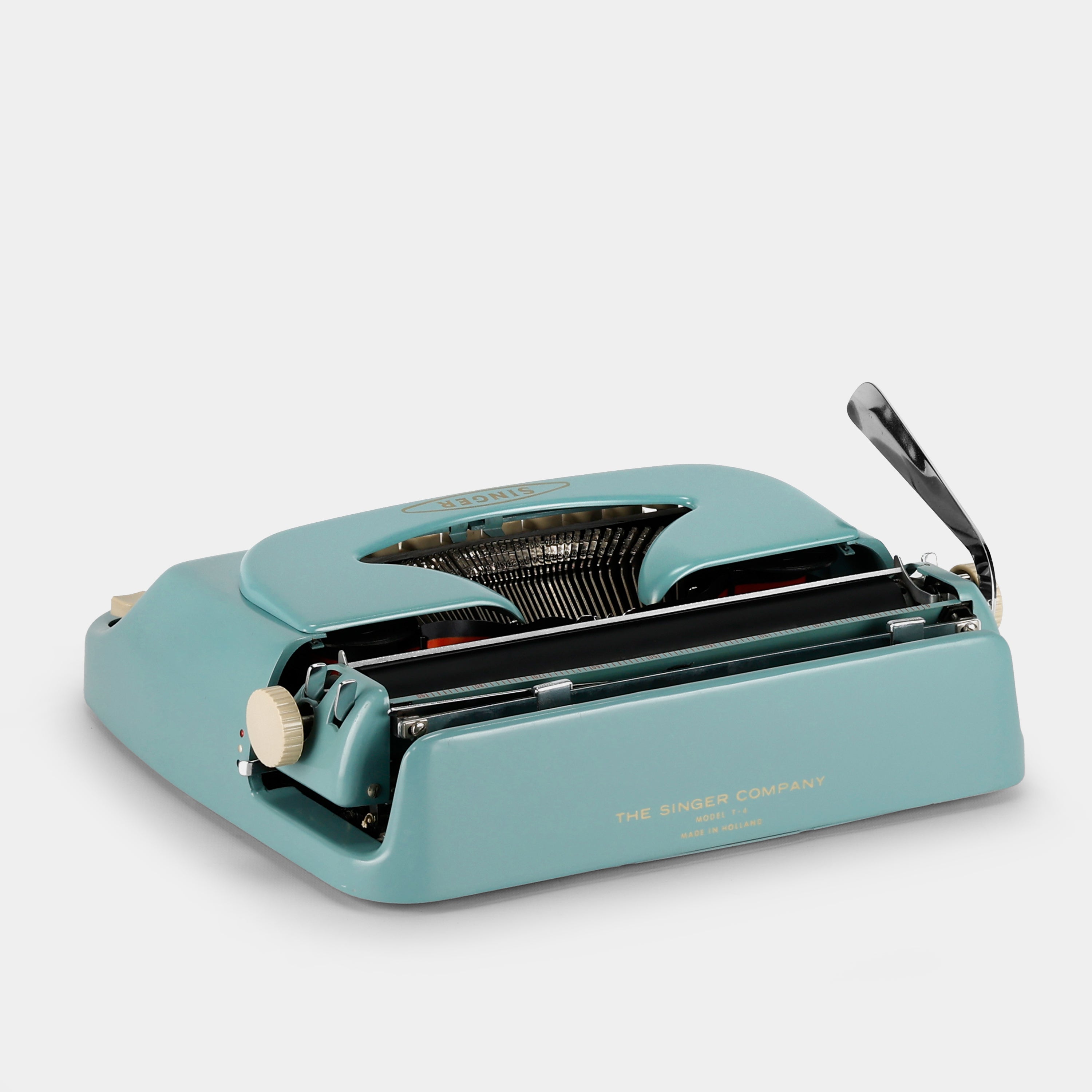 Singer Scholastic Teal Manual Typewriter and Case