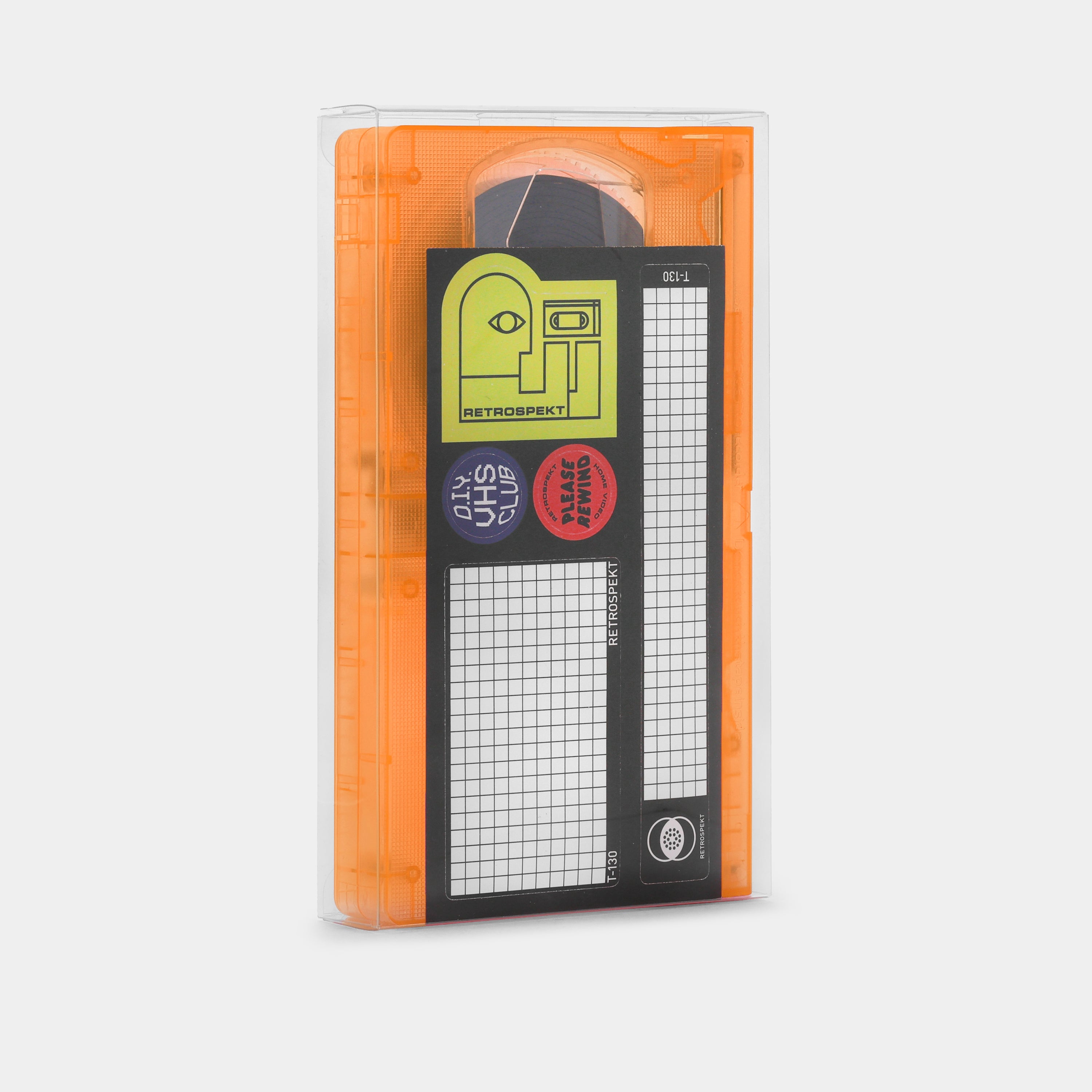 Orange Glow-In-The-Dark Blank T-130 VHS Tape