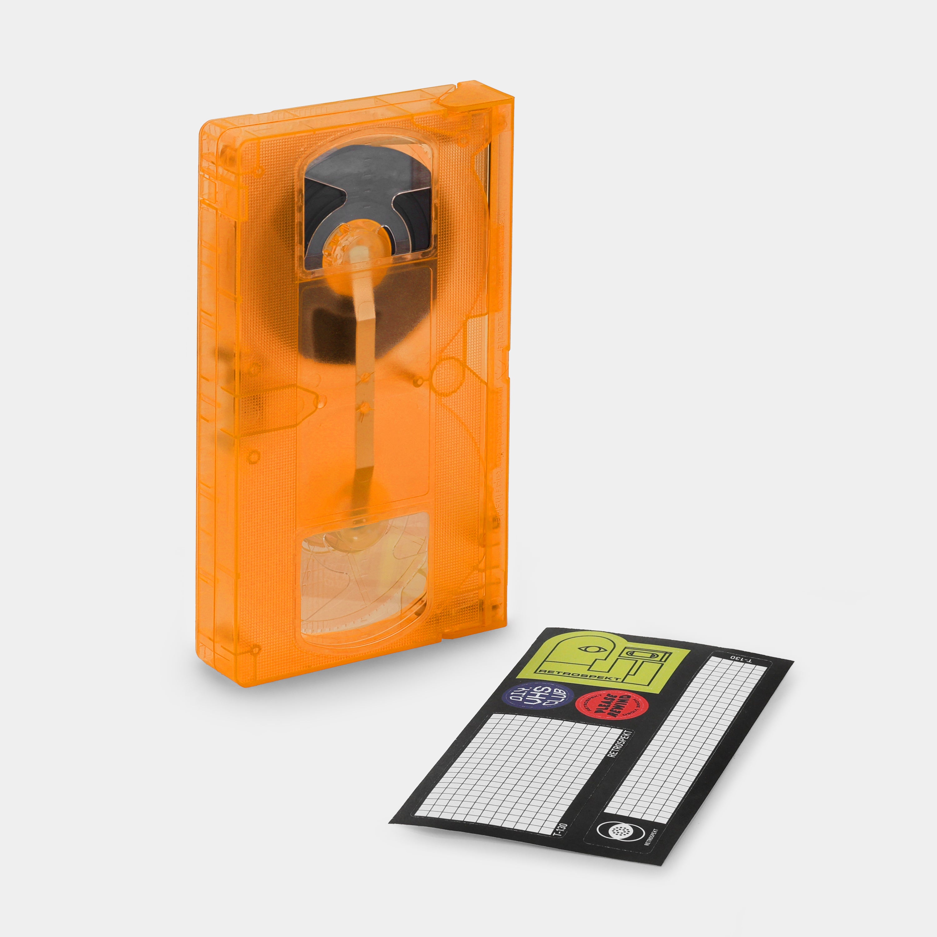 Orange Glow-In-The-Dark Blank T-130 VHS Tape