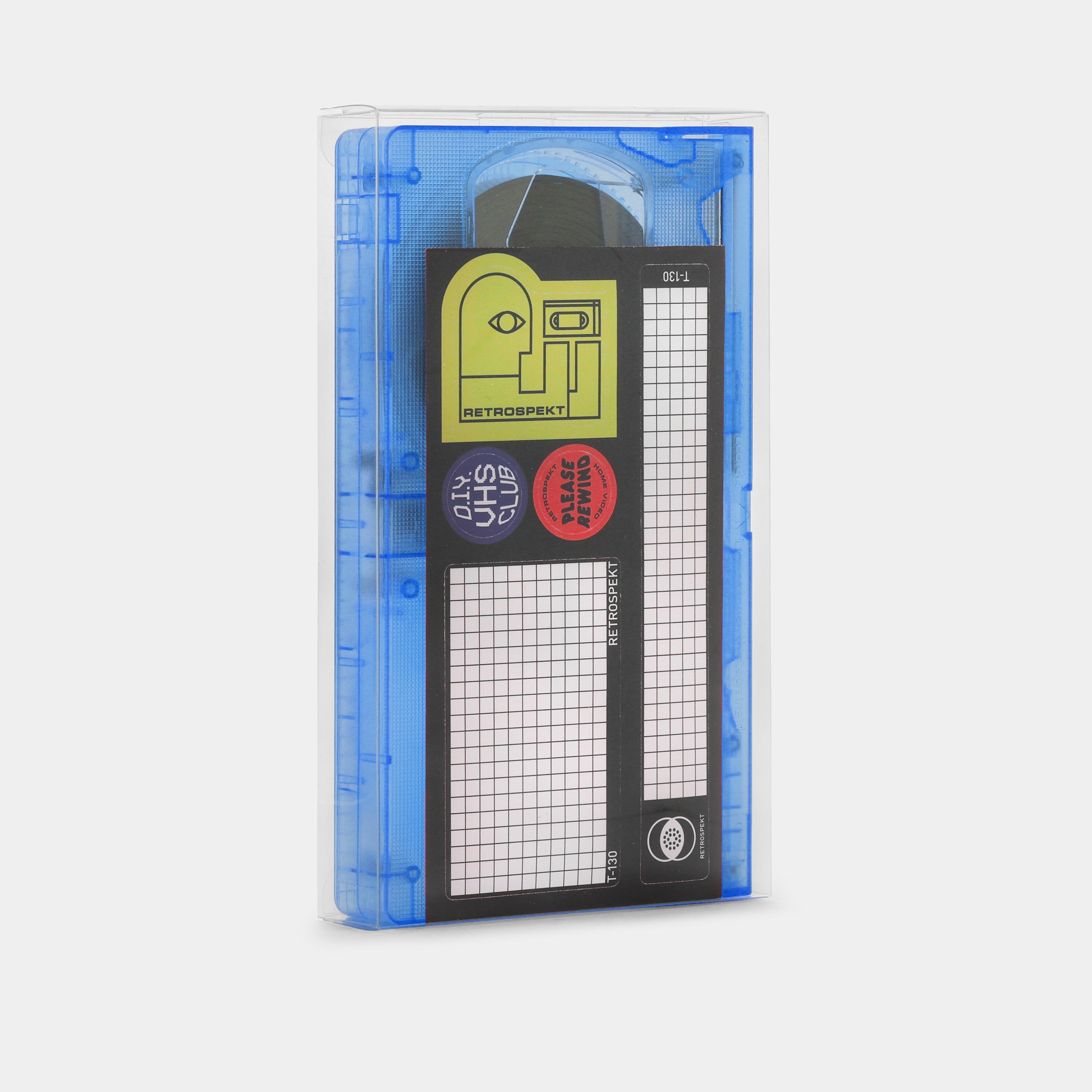 Transparent Blue Blank T-130 VHS Tape