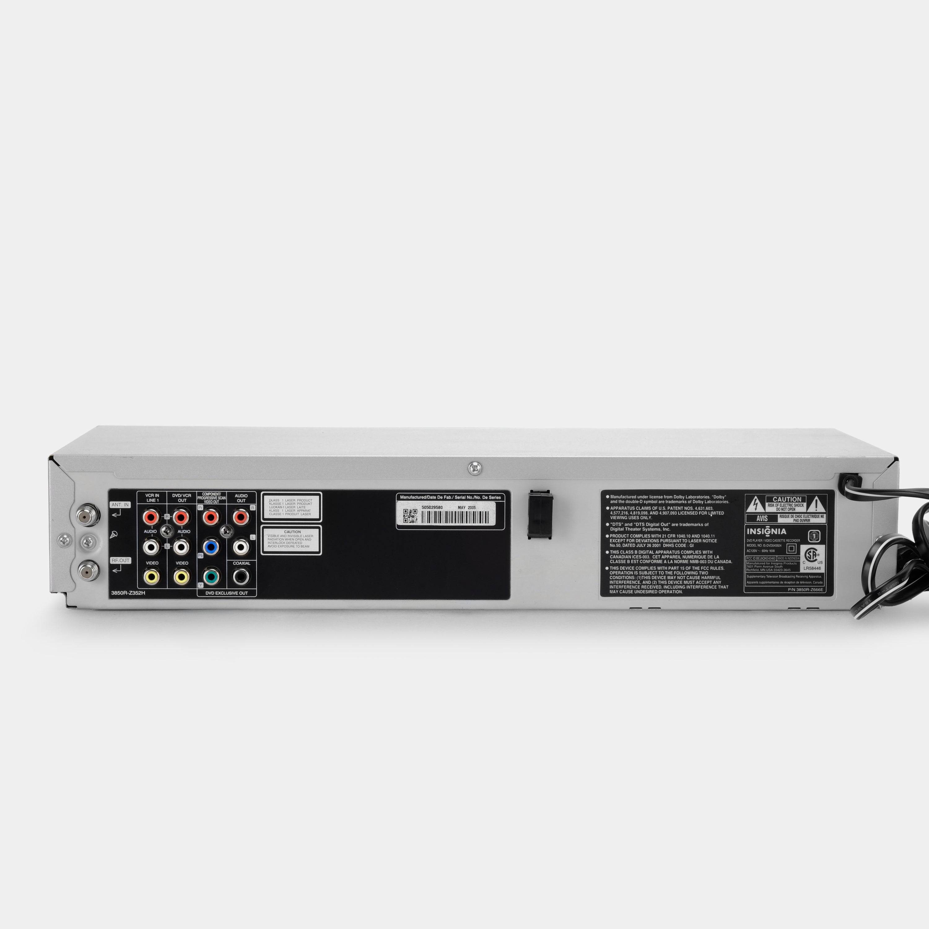 Insignia IS-DVD040924 DVD/VCR Combo VHS Player