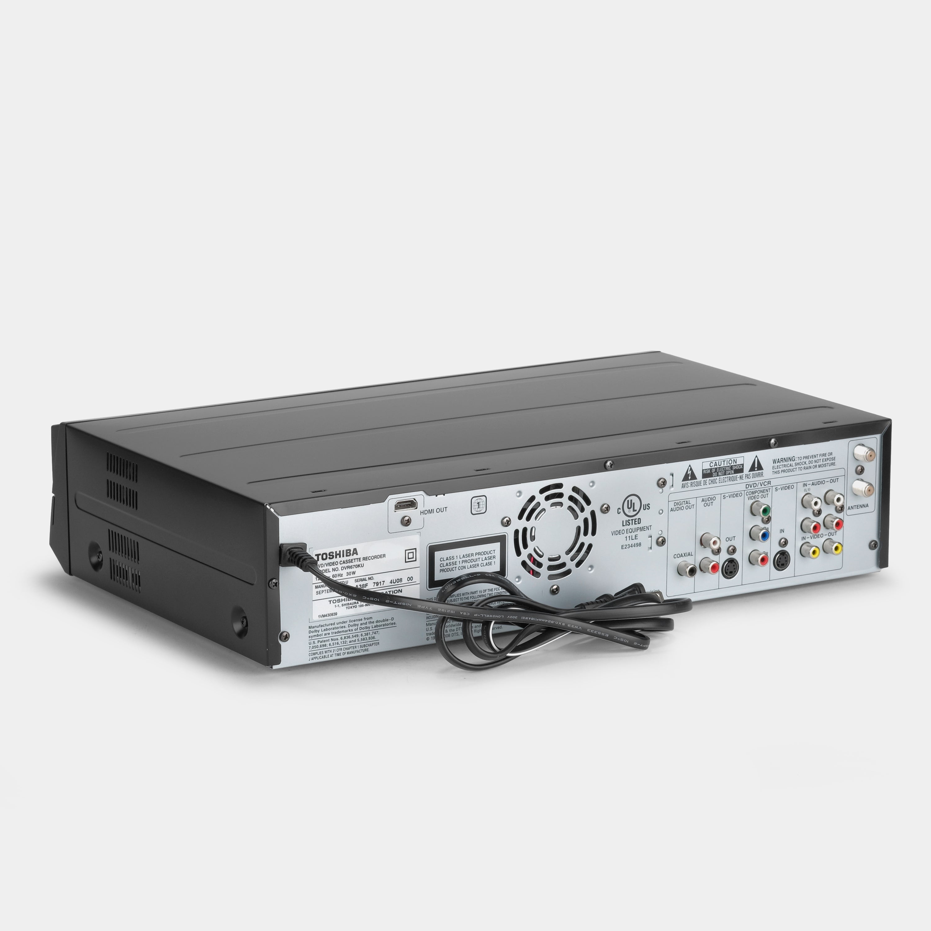 Toshiba DVR670KU VCR VHS and DVD Player