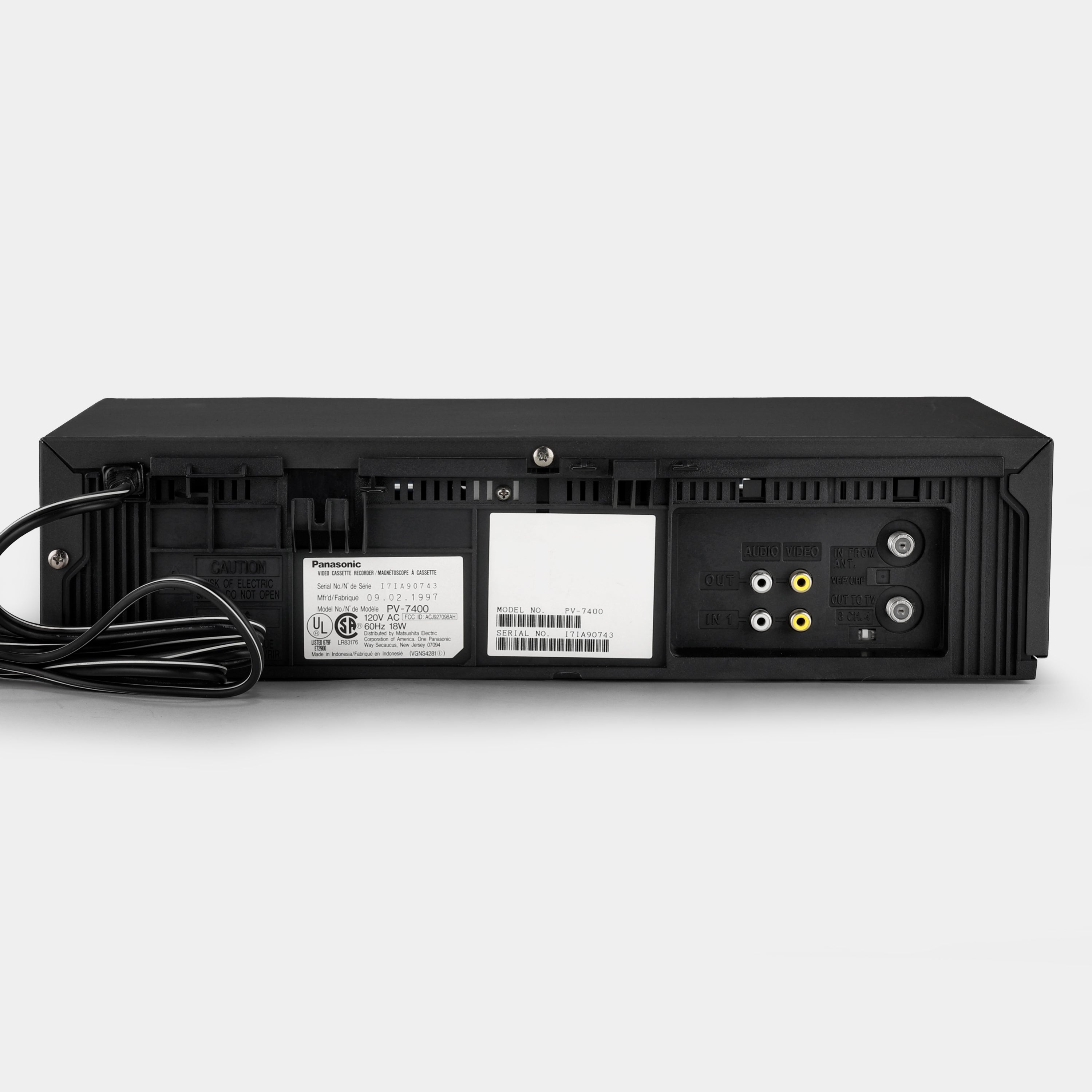 Panasonic PV-7400 VCR VHS Player