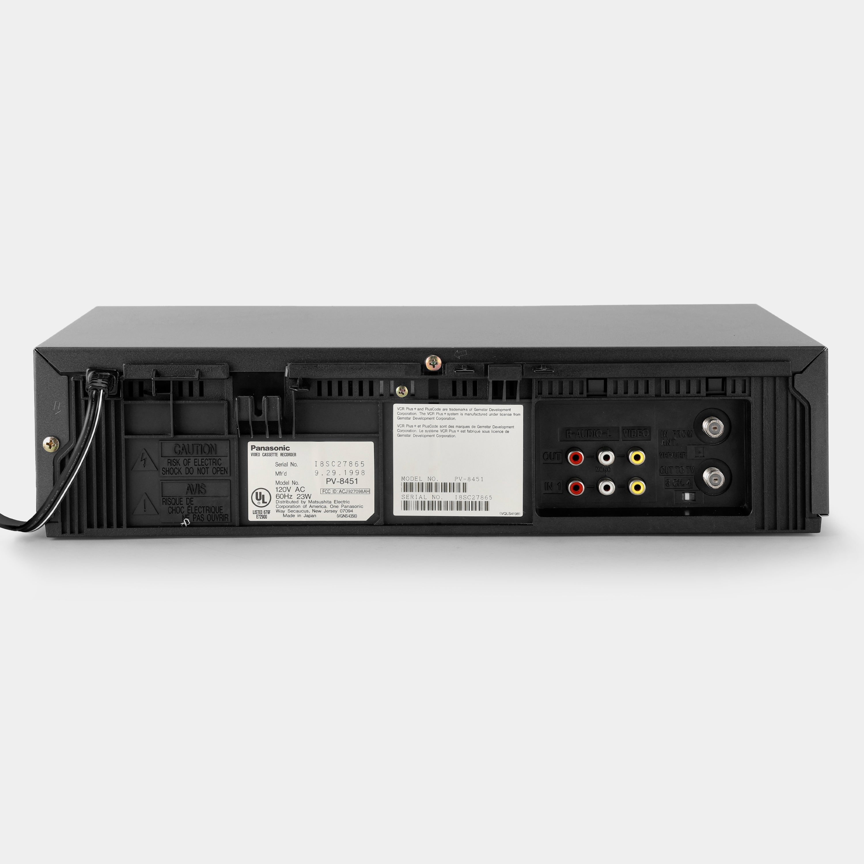 Panasonic PV-8451 VCR VHS Player