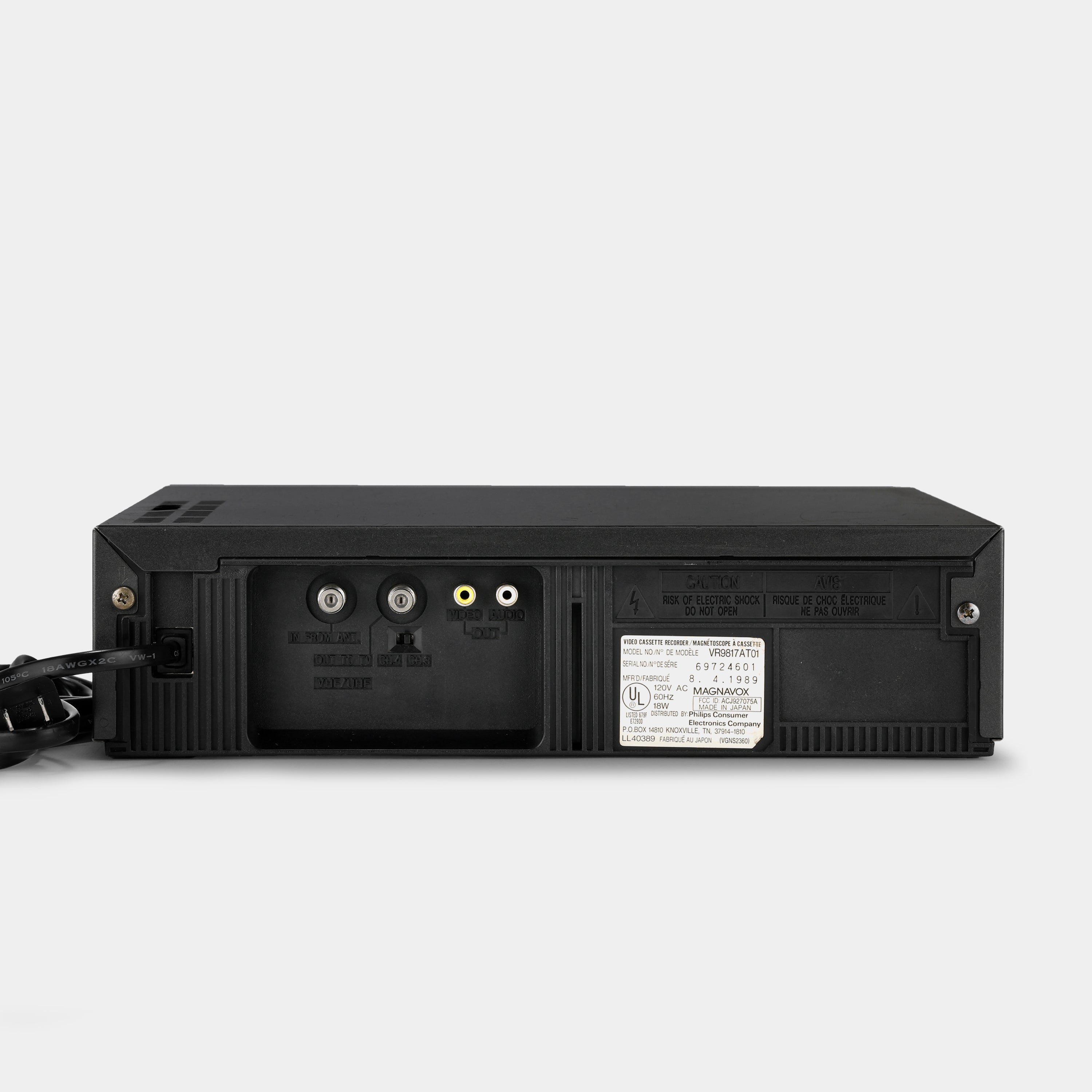 Magnavox VR9817AT01 VCR VHS Player