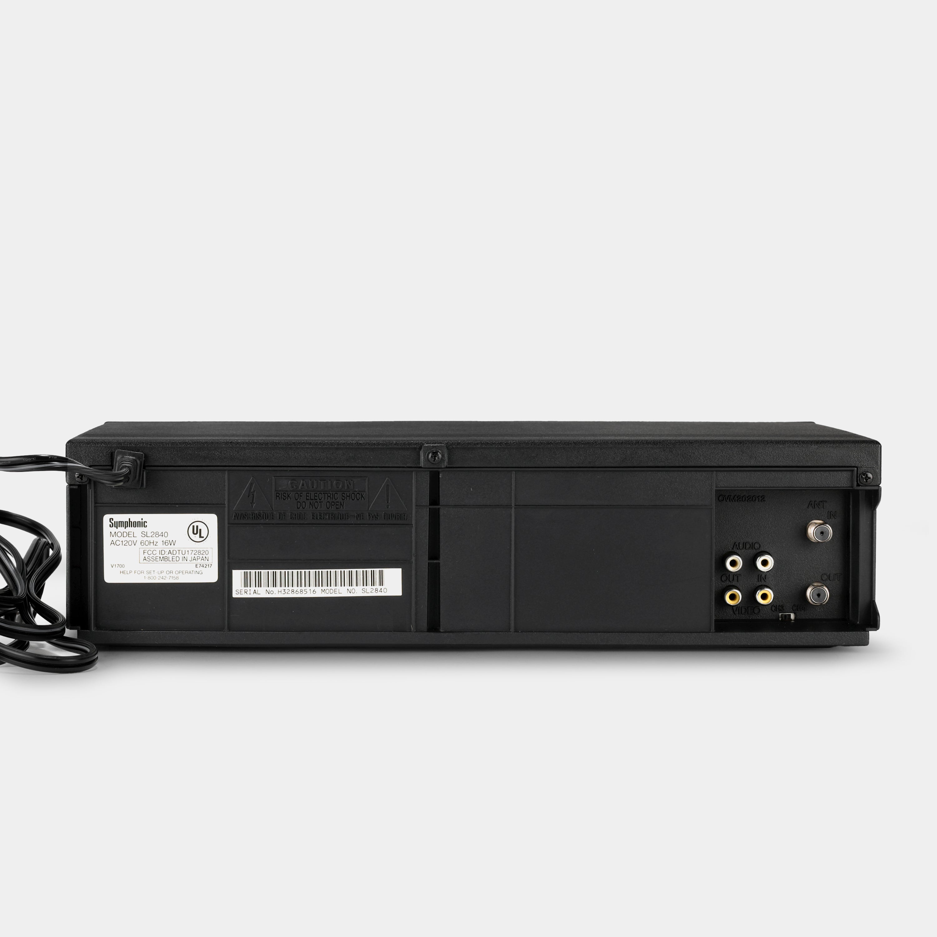 Symphonic SL2840 VCR VHS Player