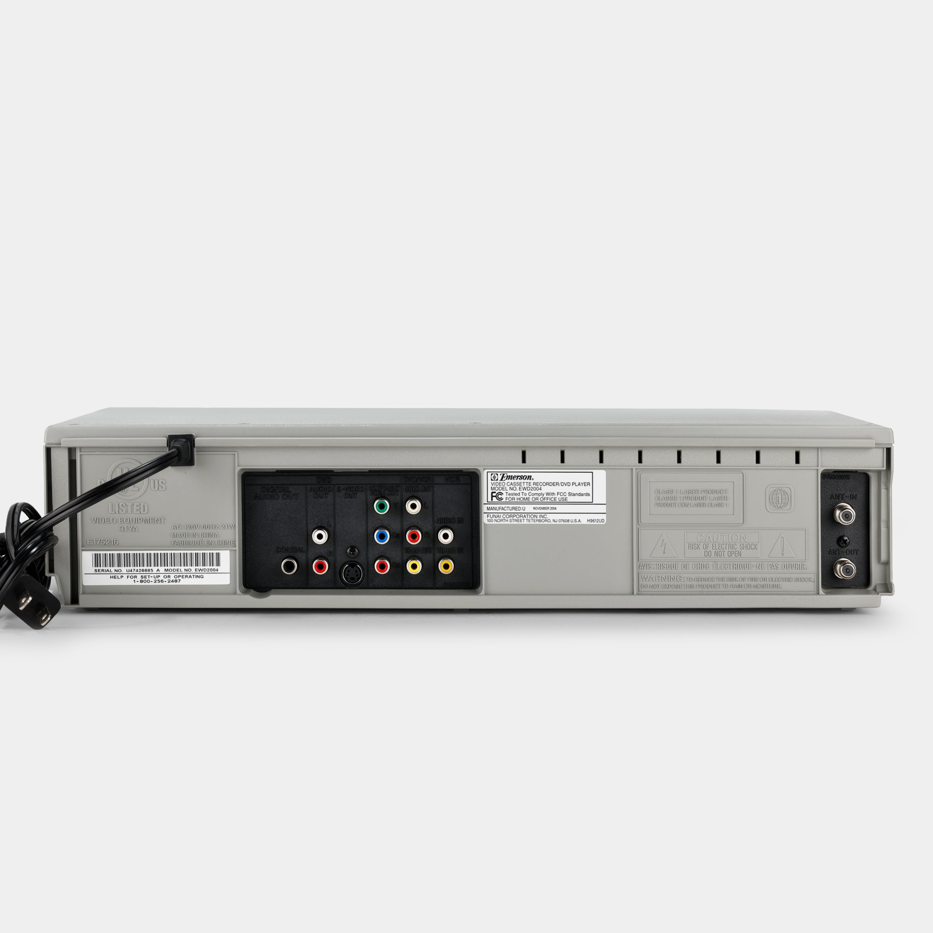Emerson EWD2004 VCR VHS and DVD Player