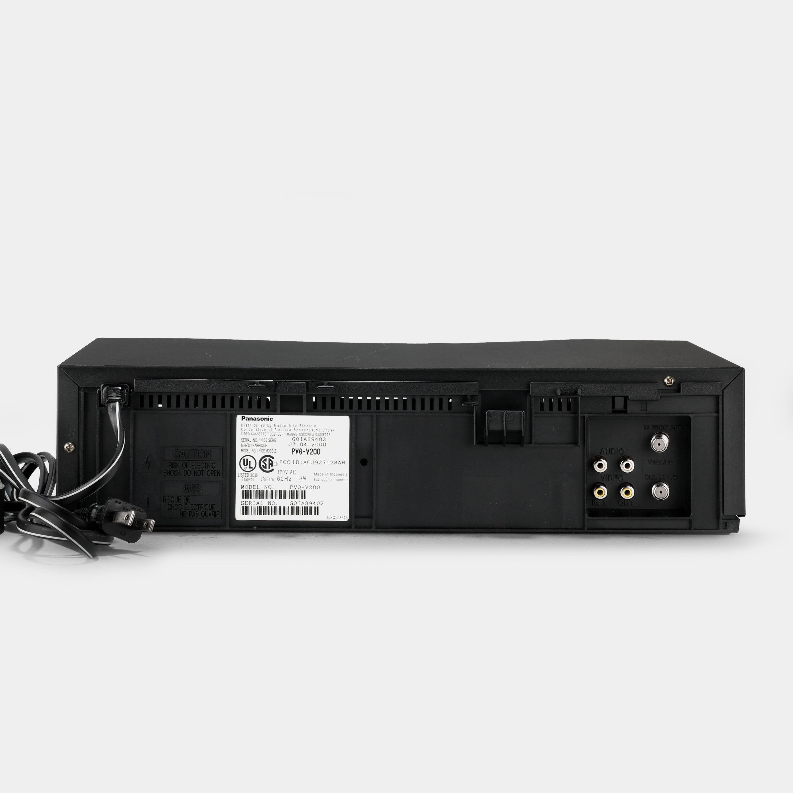 Panasonic PVQ-P200 VCR VHS Player