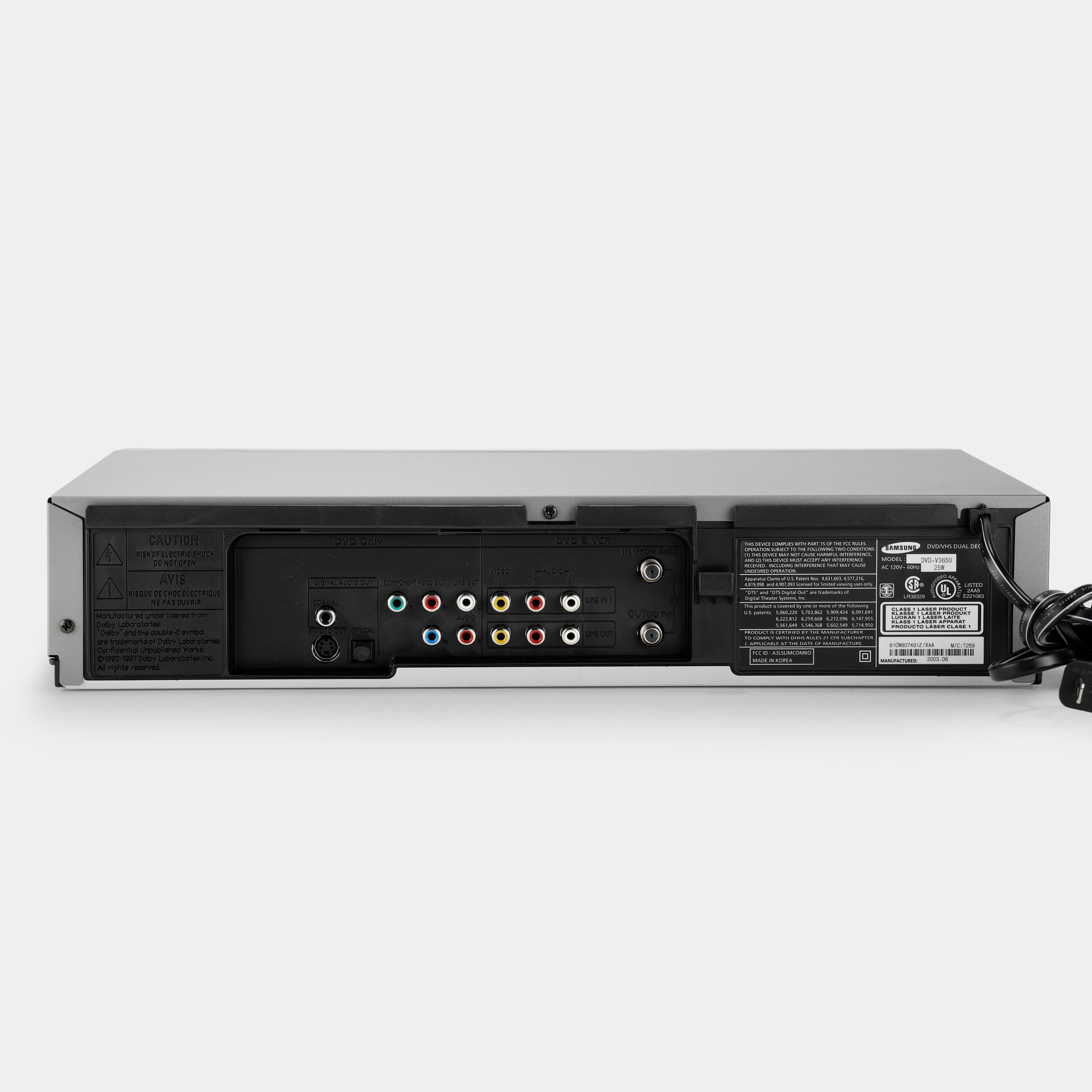 Samsung DVD-V3650 VCR VHS and DVD Player