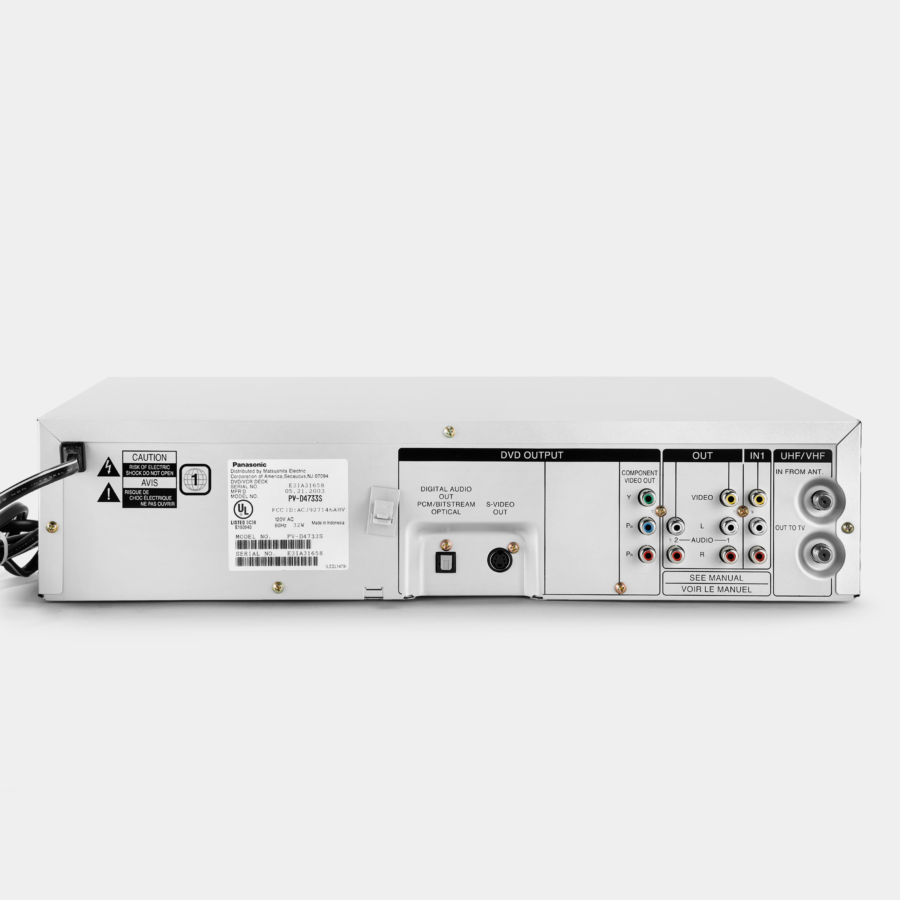 Panasonic PV-D4733S VCR VHS and DVD Player