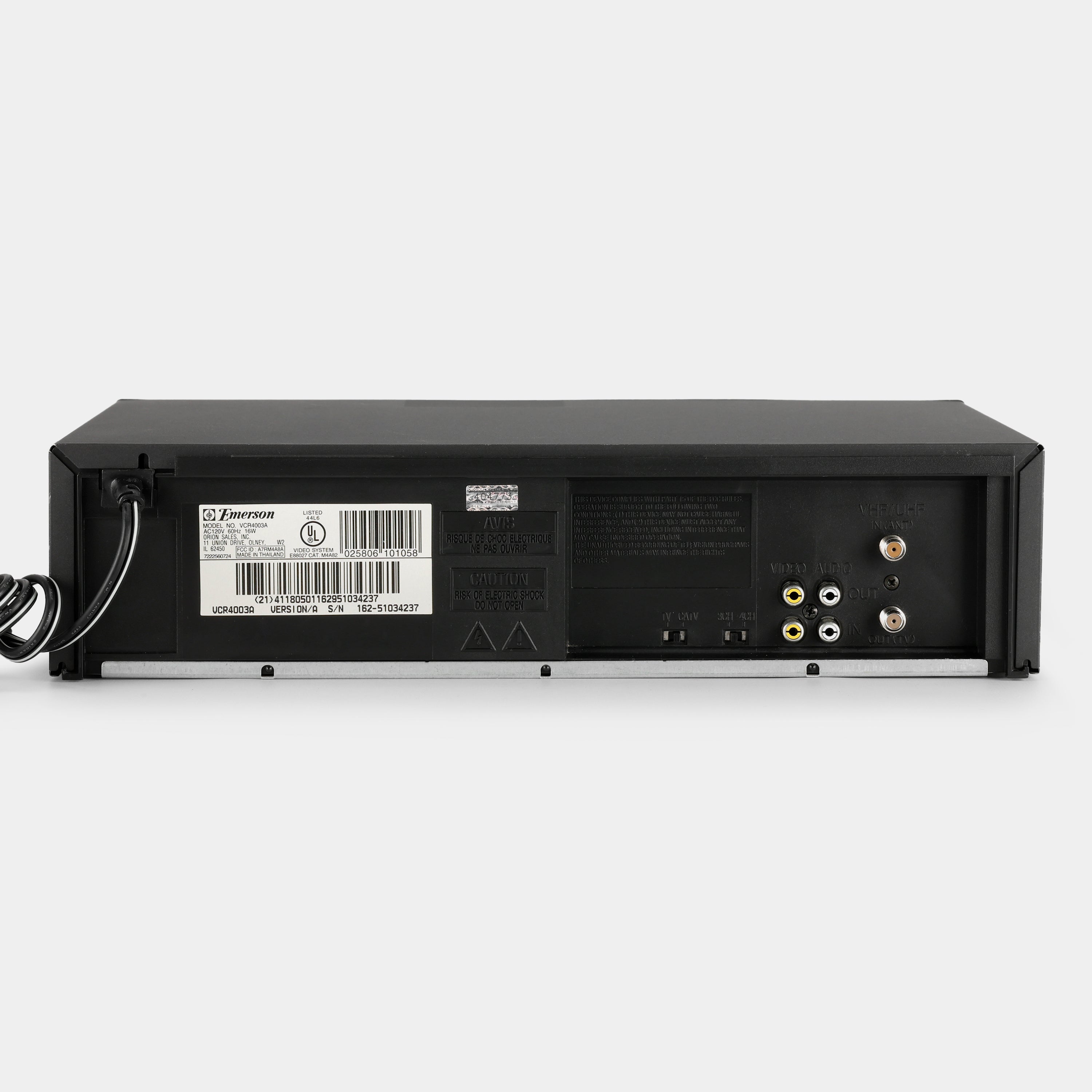 Emerson VCR40003A VCR VHS Player