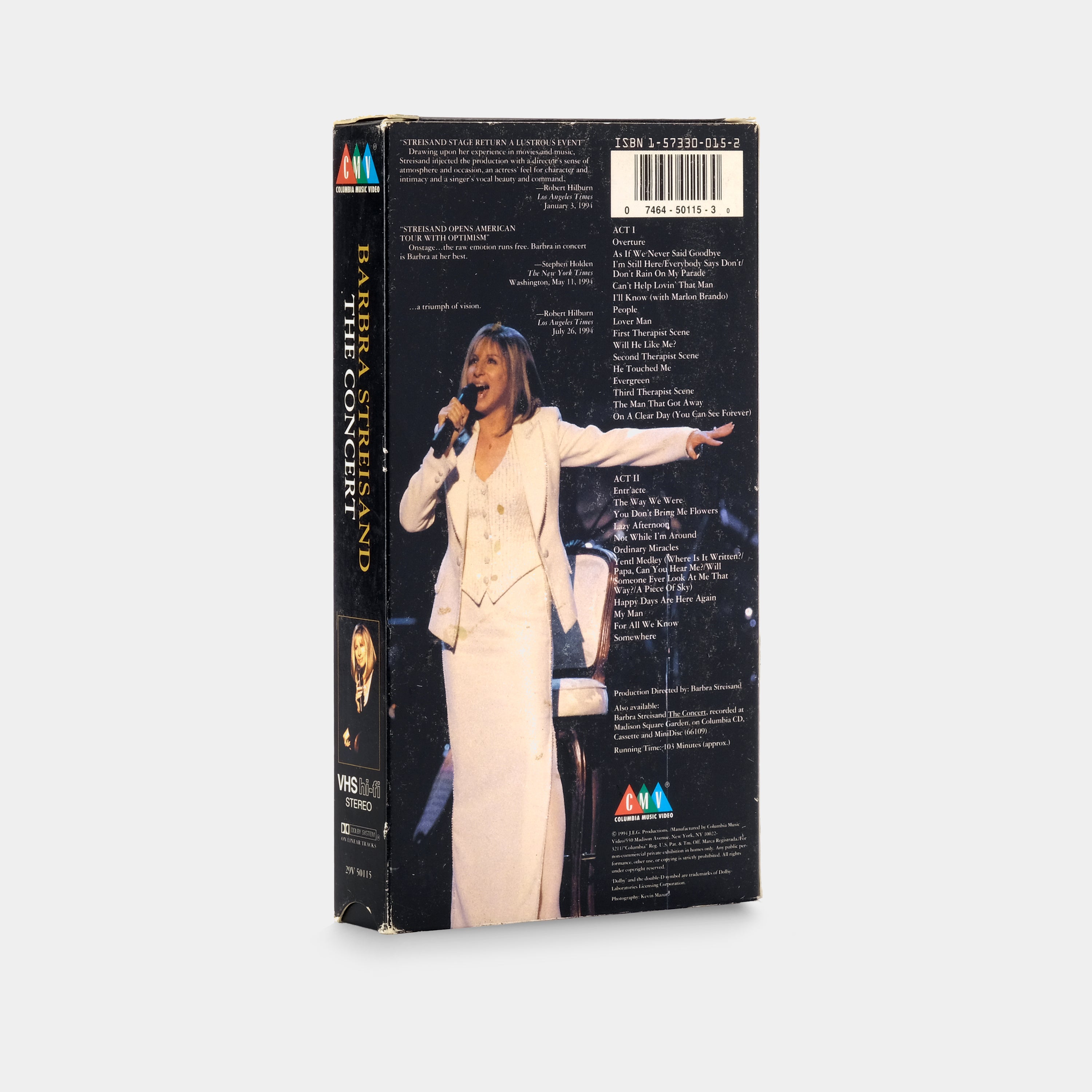 Barbra: The Concert VHS Tape