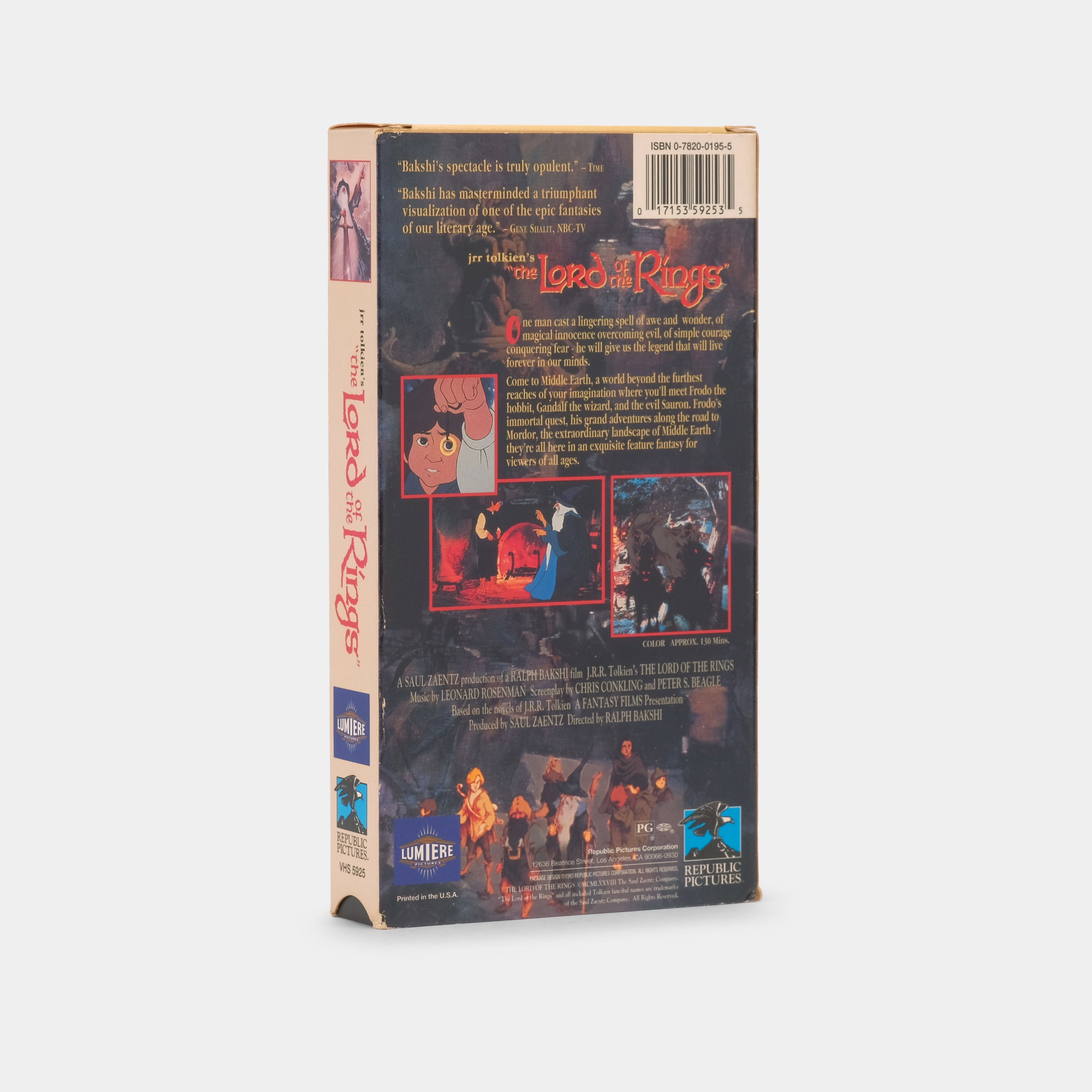 The Lord Of The Rings (Animated) VHS Tape