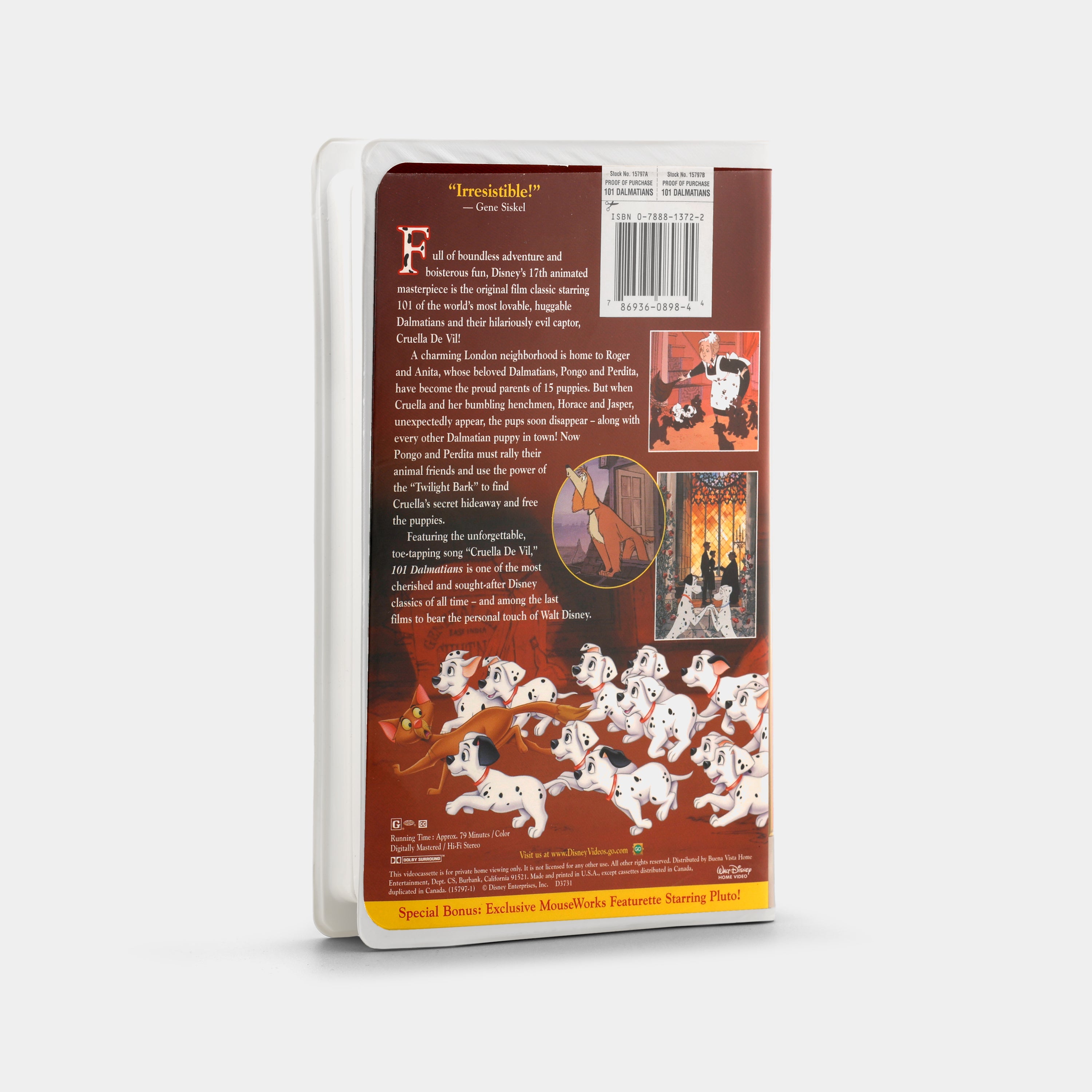 101 Dalmatians (Masterpiece Collection) VHS Tape