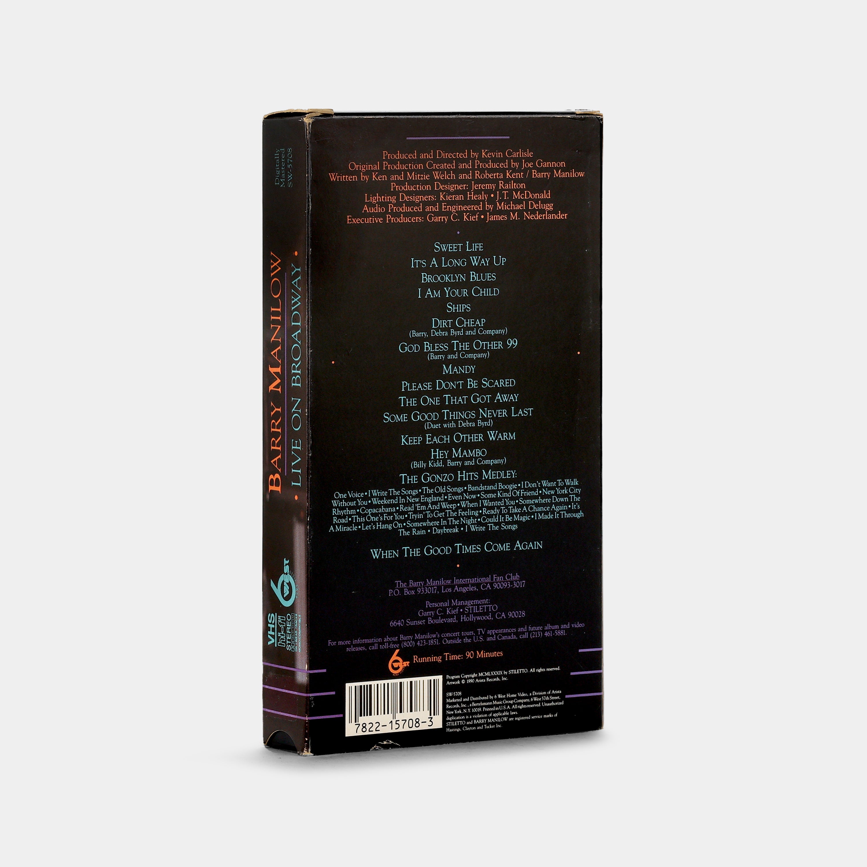Barry Manilow: Live On Broadway VHS Tape