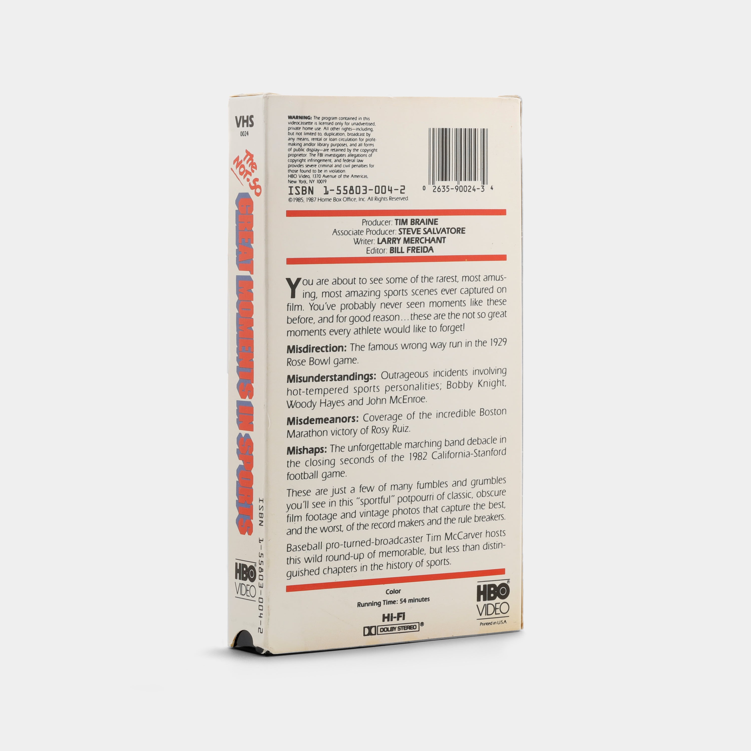 The Not-So-Great Moments in Sports VHS Tape