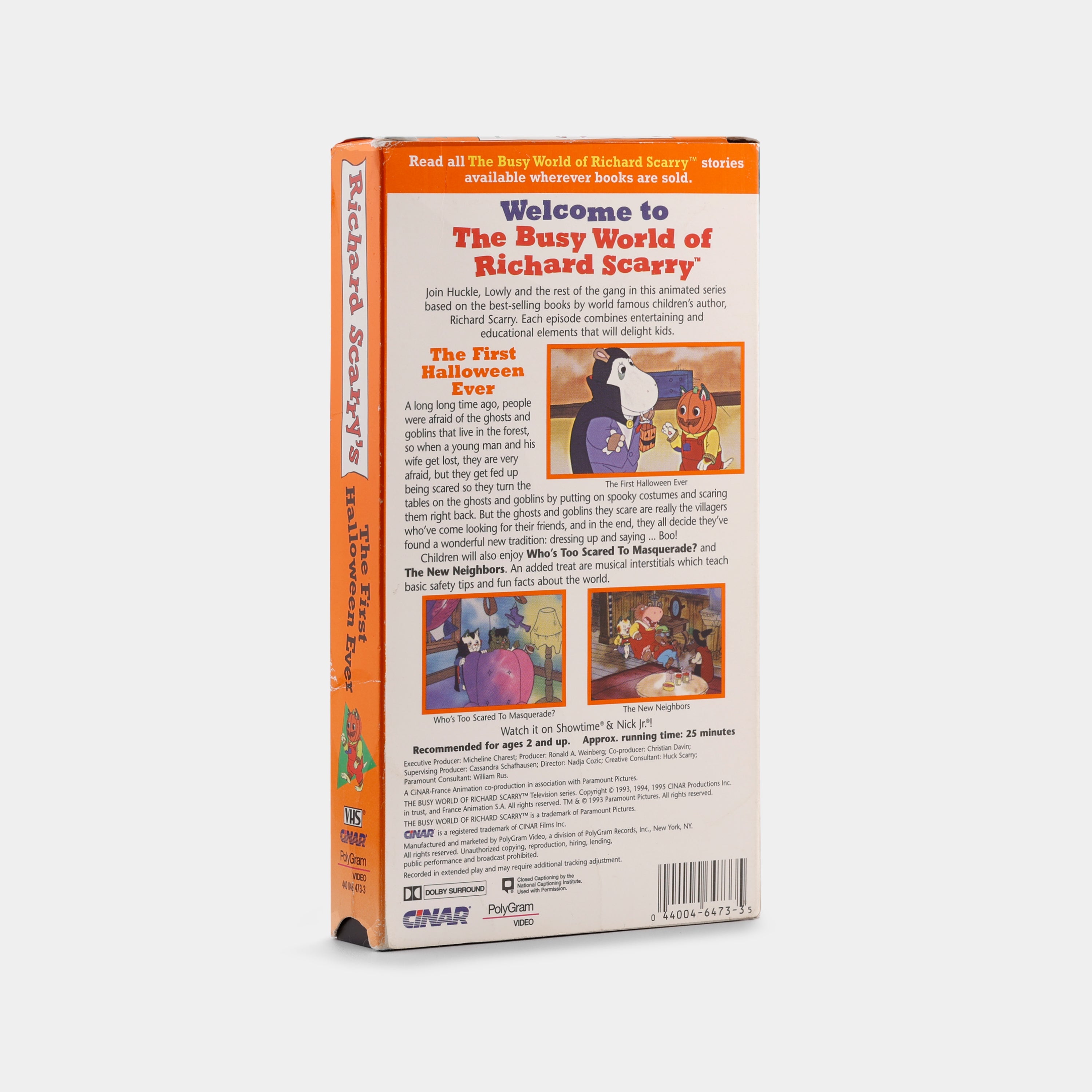 Richard Scarry's The First Halloween Ever VHS Tape
