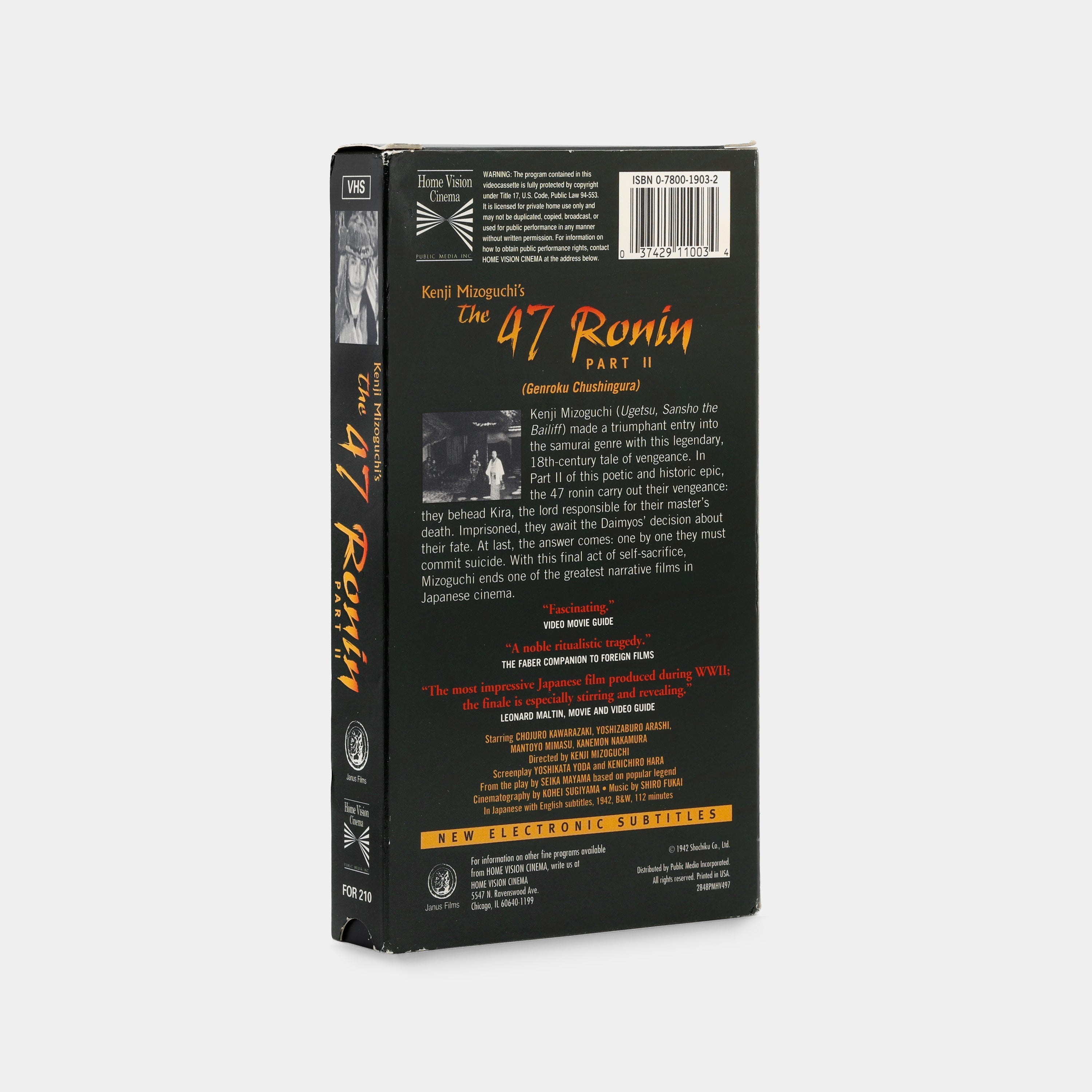 The 47 Ronin Part II VHS Tape