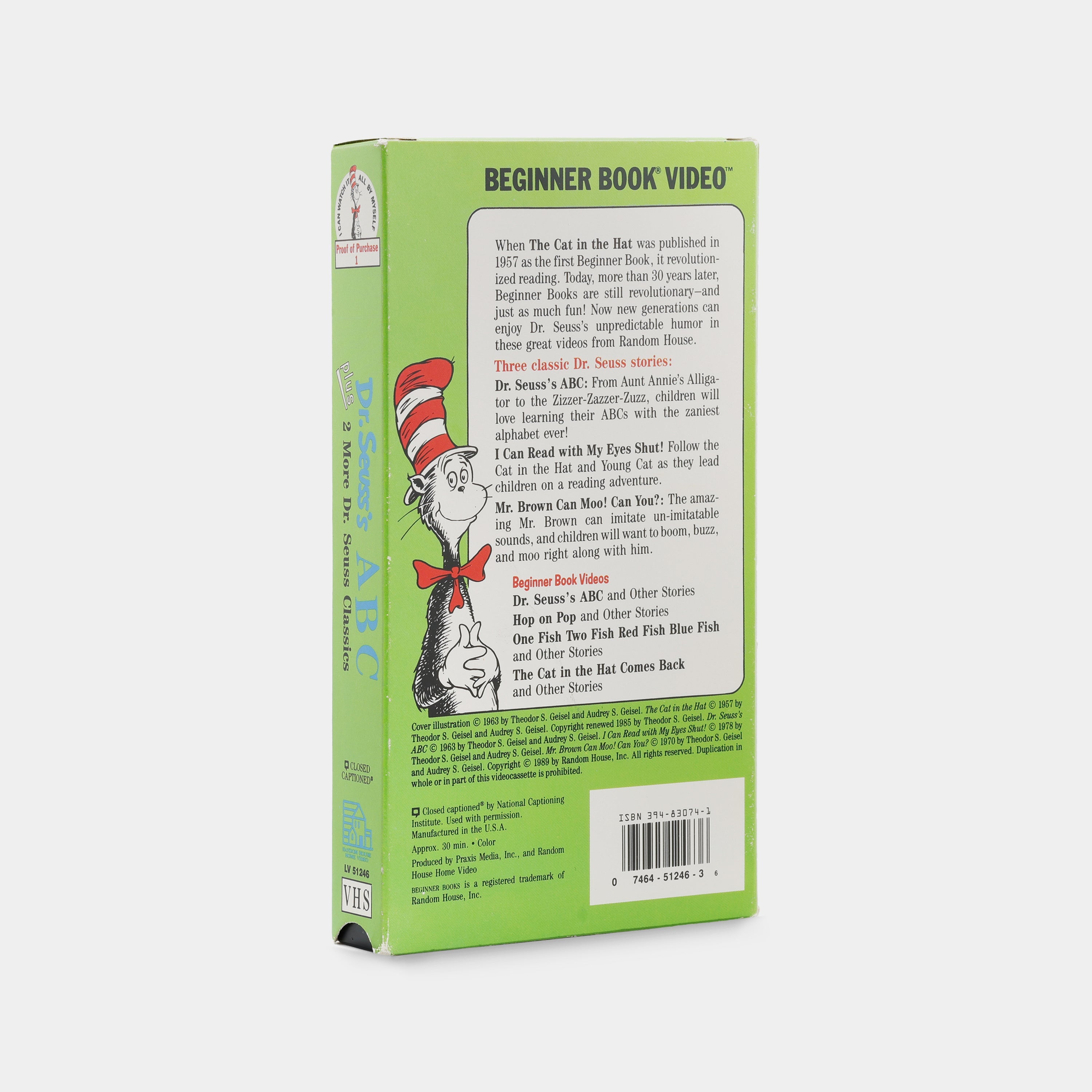 Dr. Seuss' ABC VHS Tape