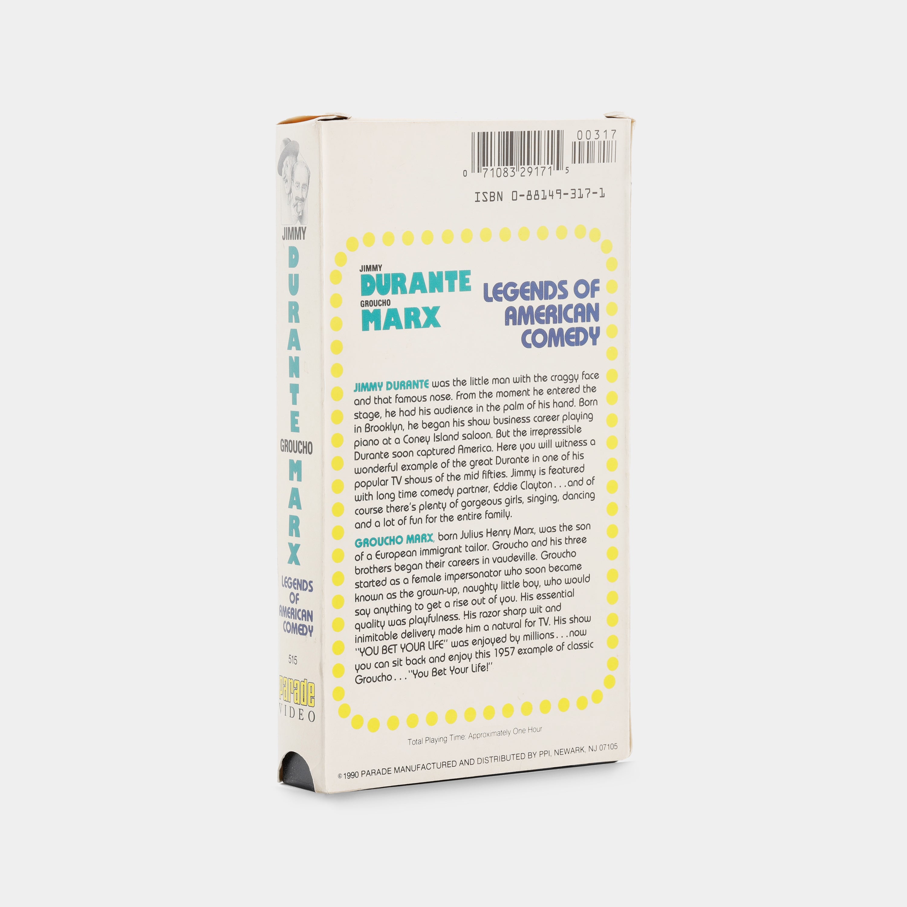 Jimmy Durante and Groucho Marx: Legends of American Comedy VHS Tape