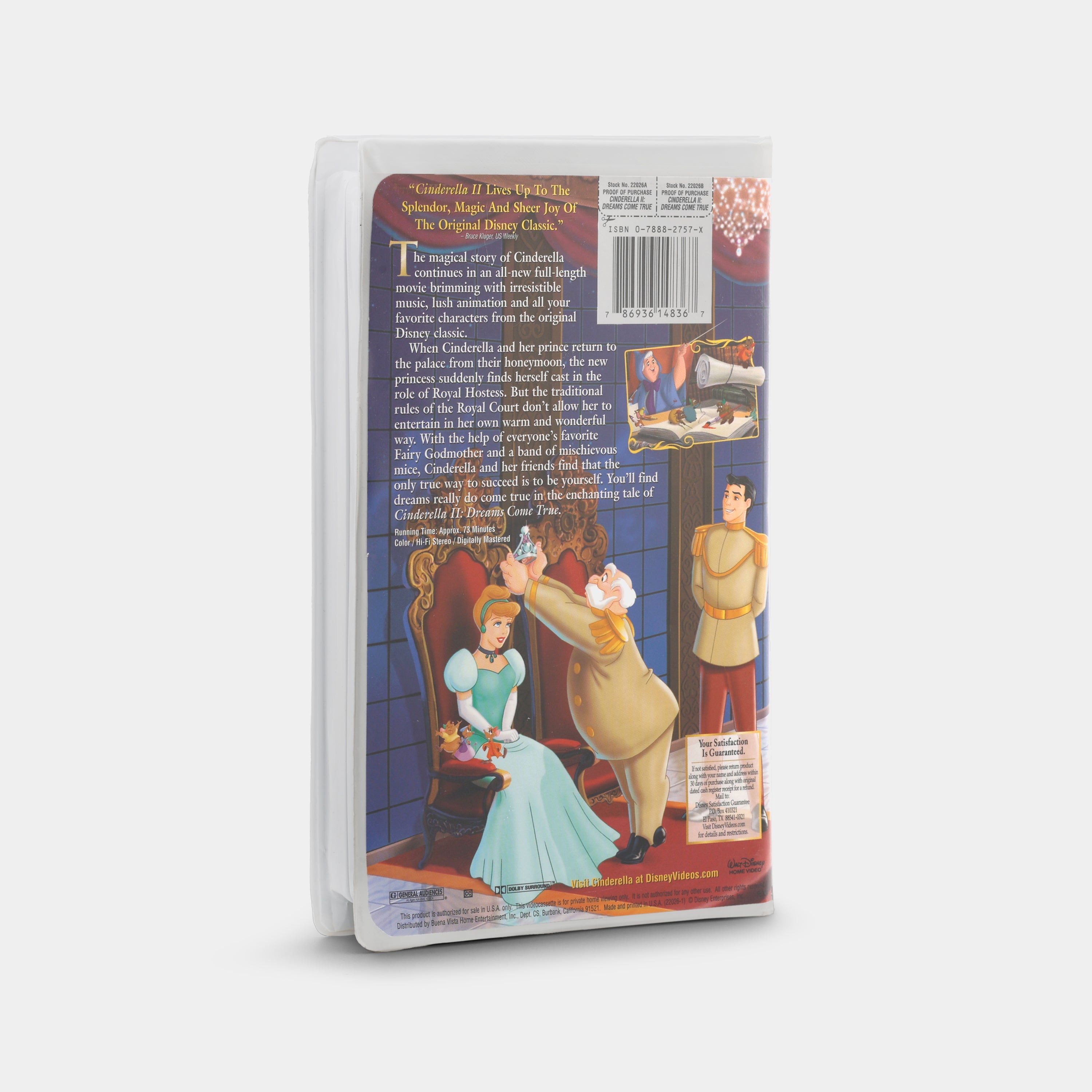 Cinderella II: Dreams Come True VHS Tape