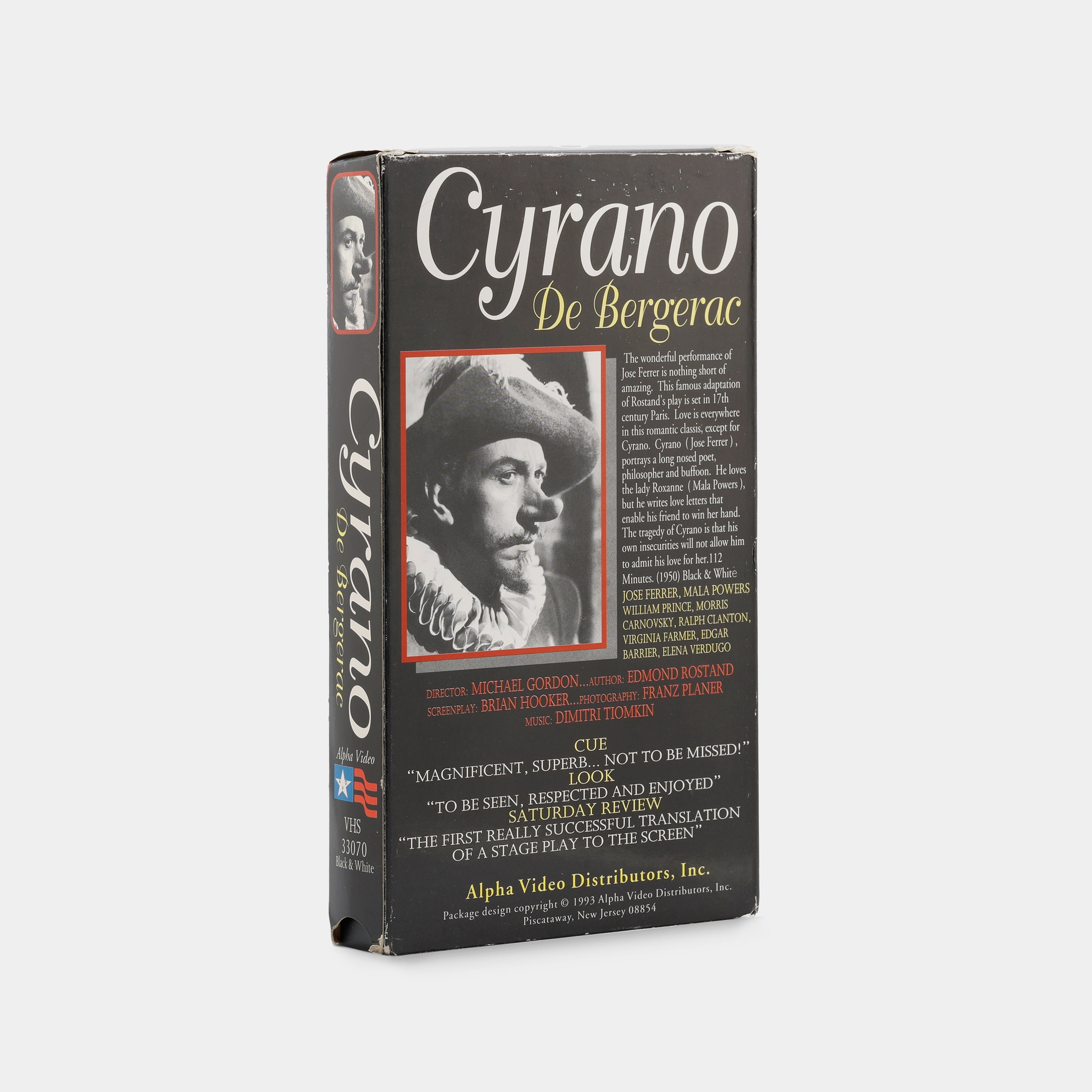 Cyrano de Bergerac VHS Tape