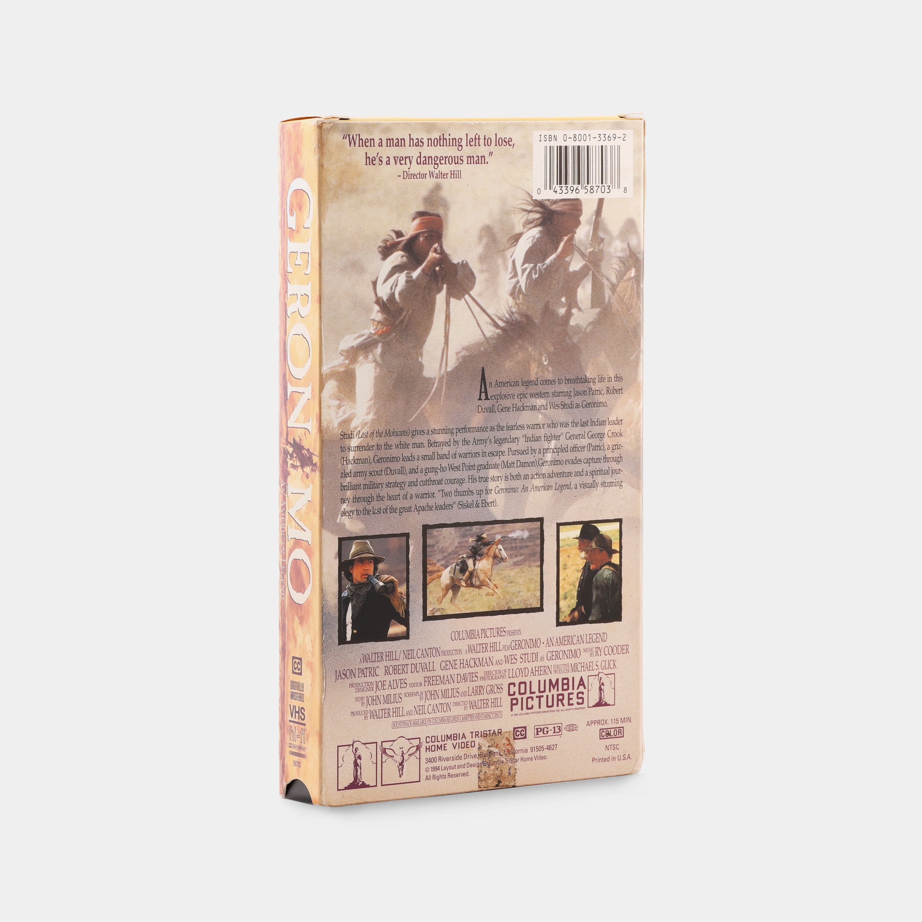 Geronimo: An American Legend VHS Tape