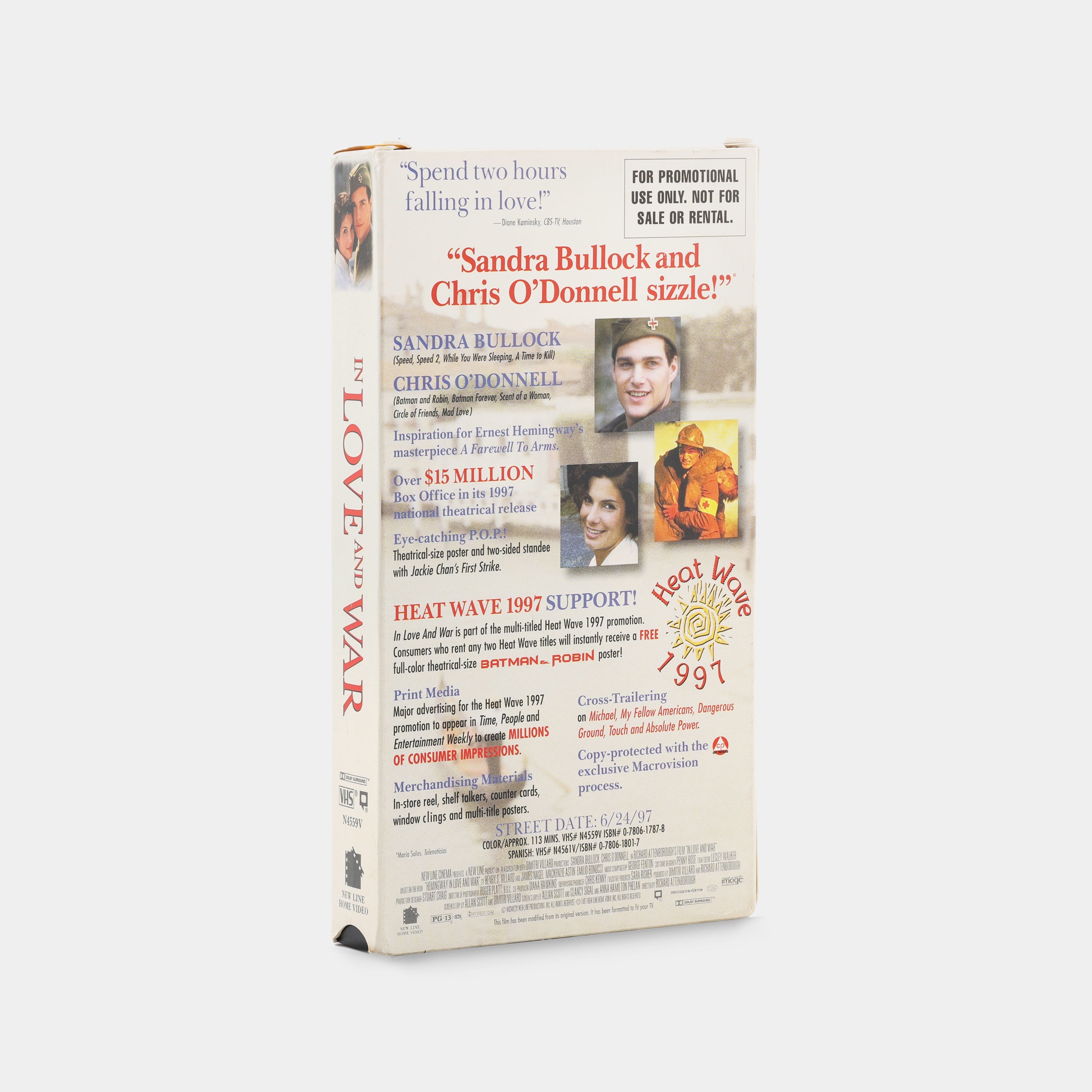 In Love and War VHS Tape