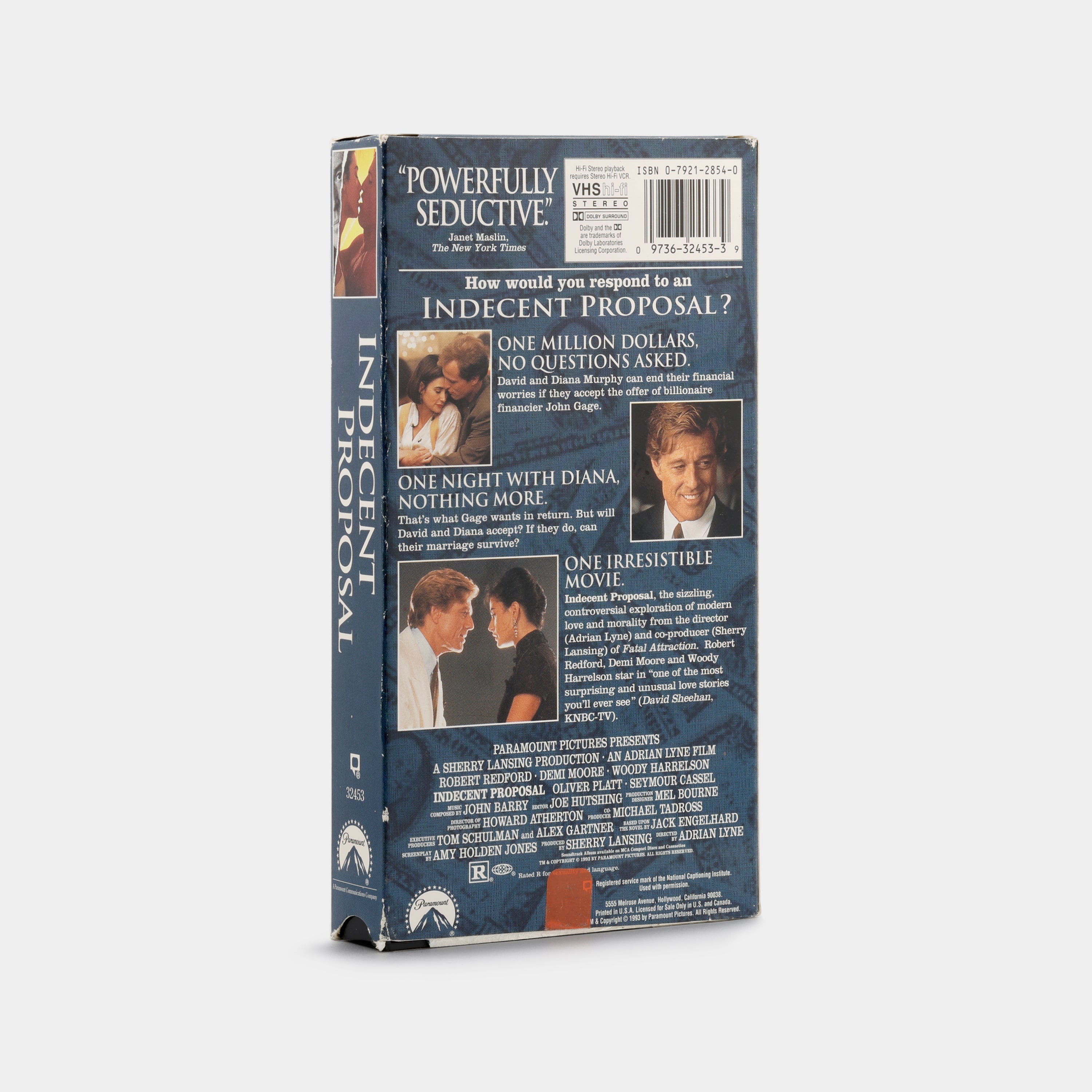 Indecent Proposal VHS Tape