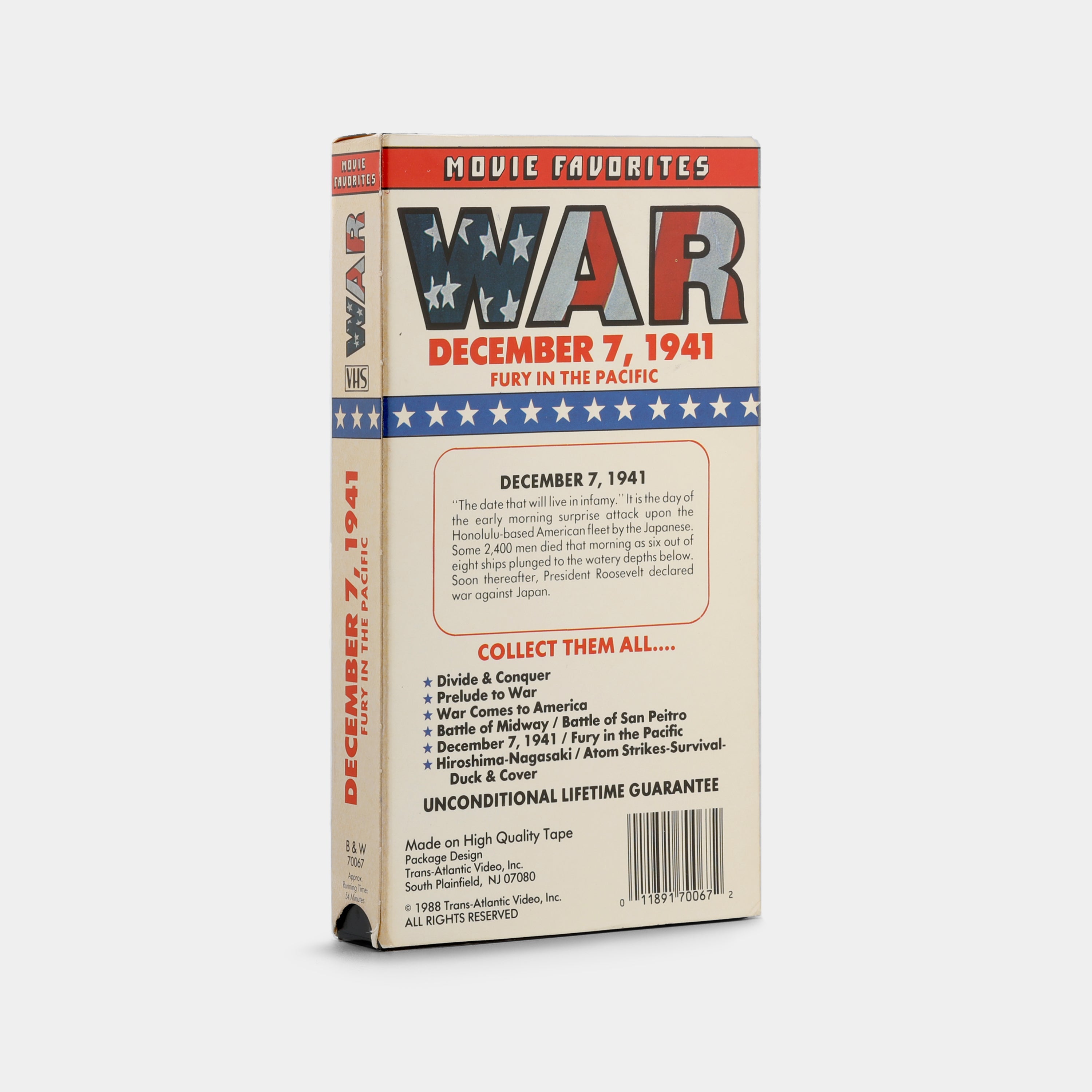 War: December 7, 1941 - Fury in the Pacific VHS Tape