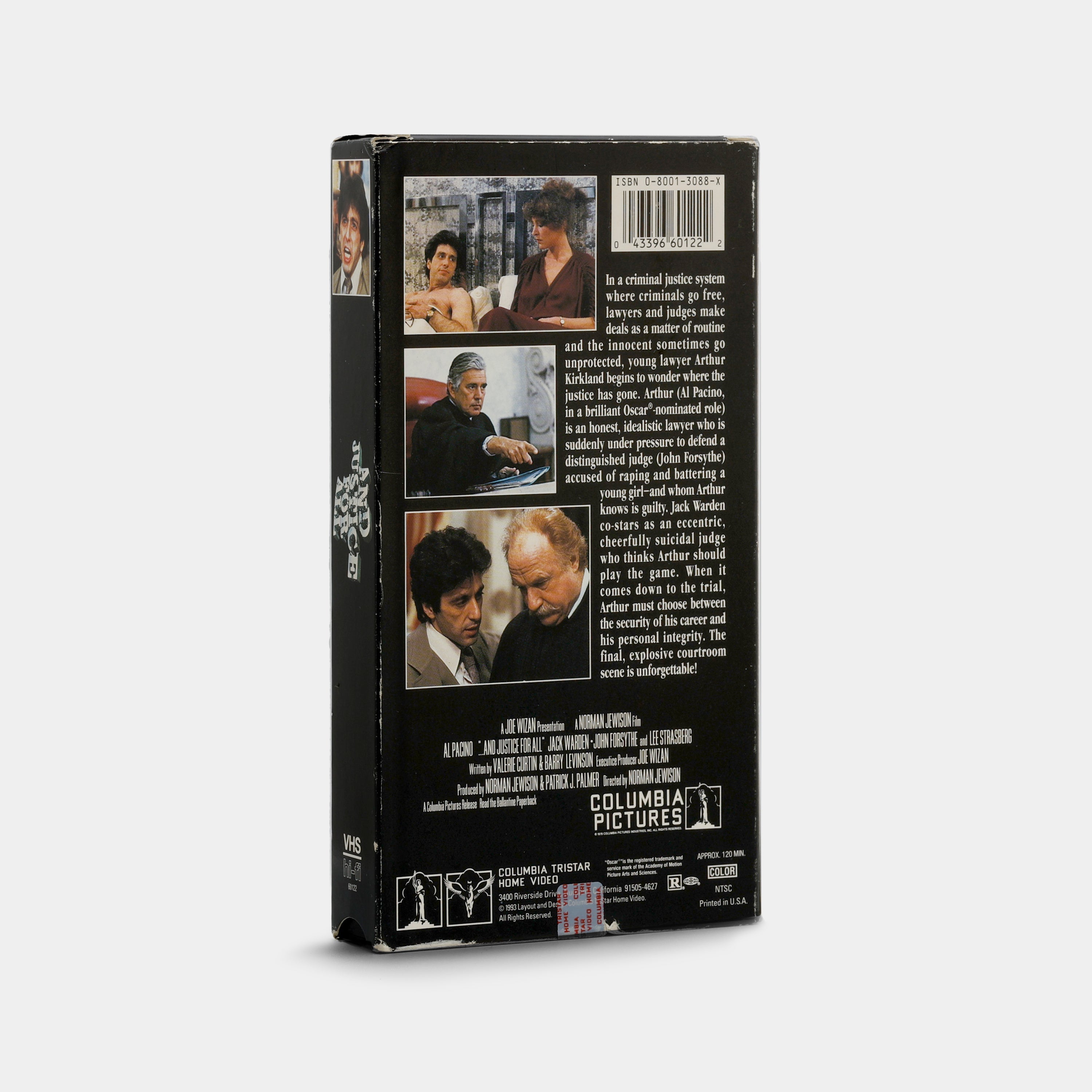 And Justice for All VHS Tape