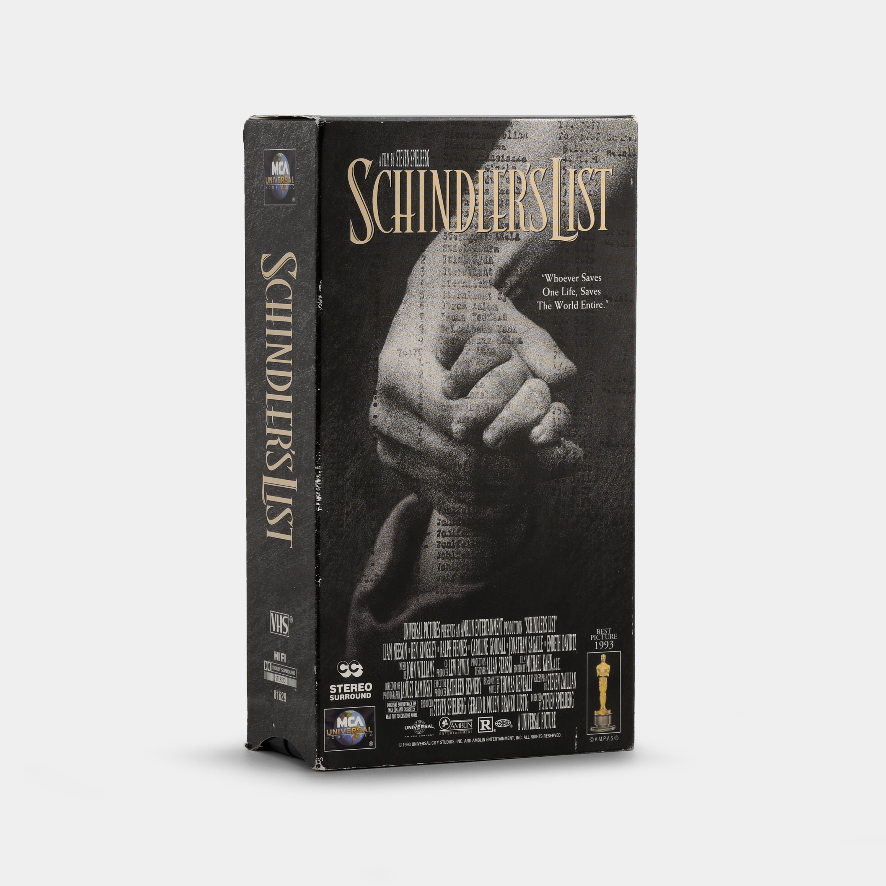 Schindler's List VHS Tape