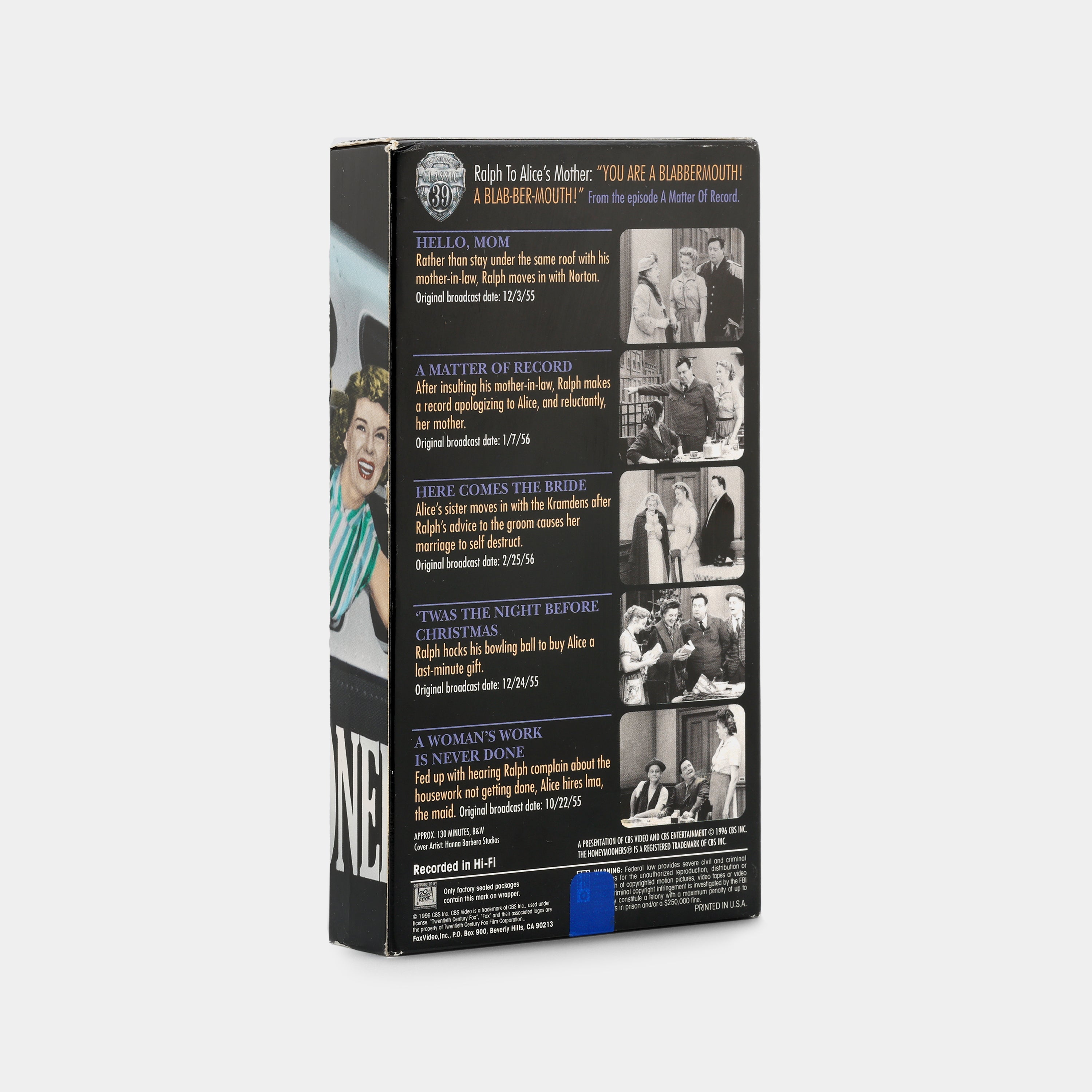 The Honeymooners VHS Tape