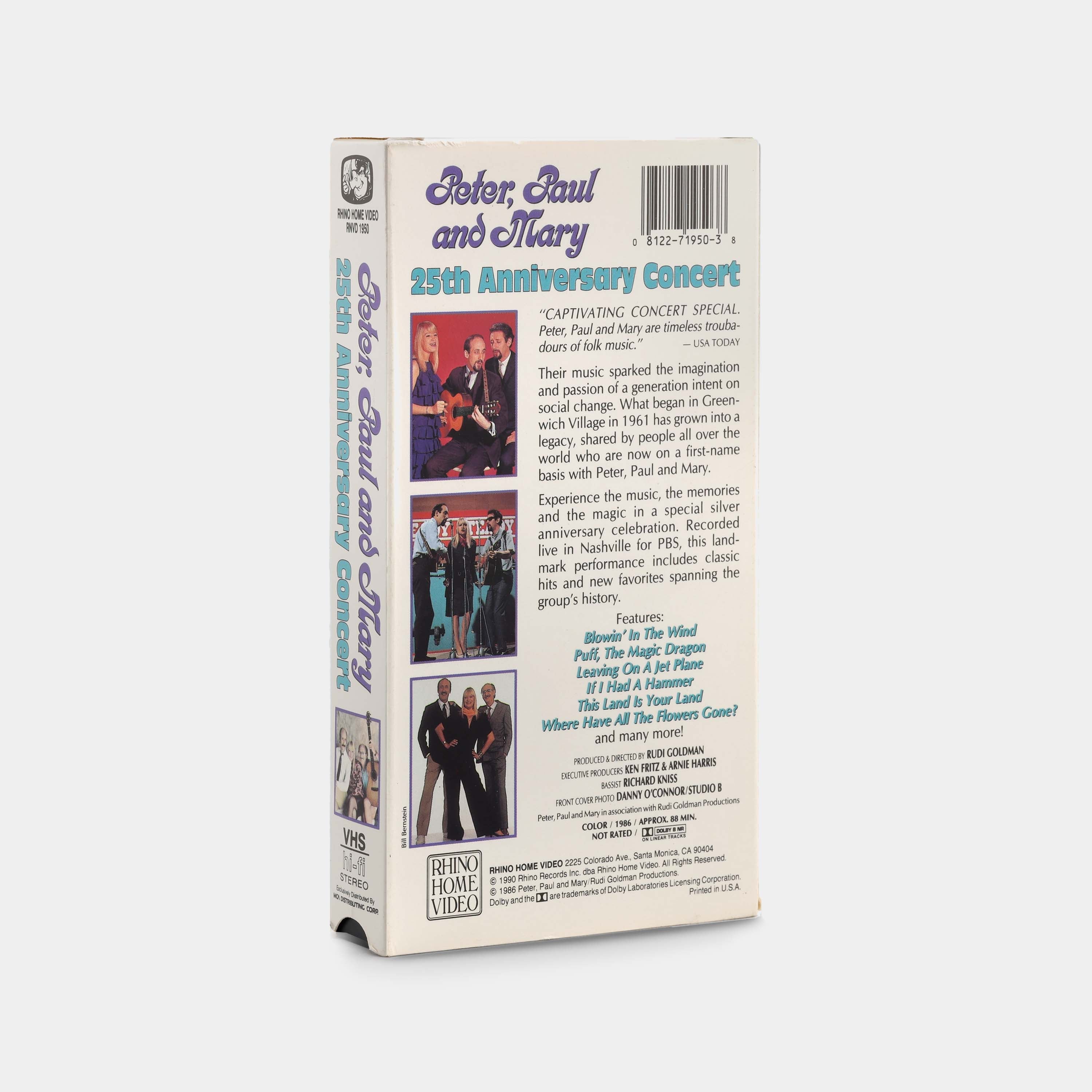 Peter, Paul and Mary: 25th Anniversary Concert VHS Tape