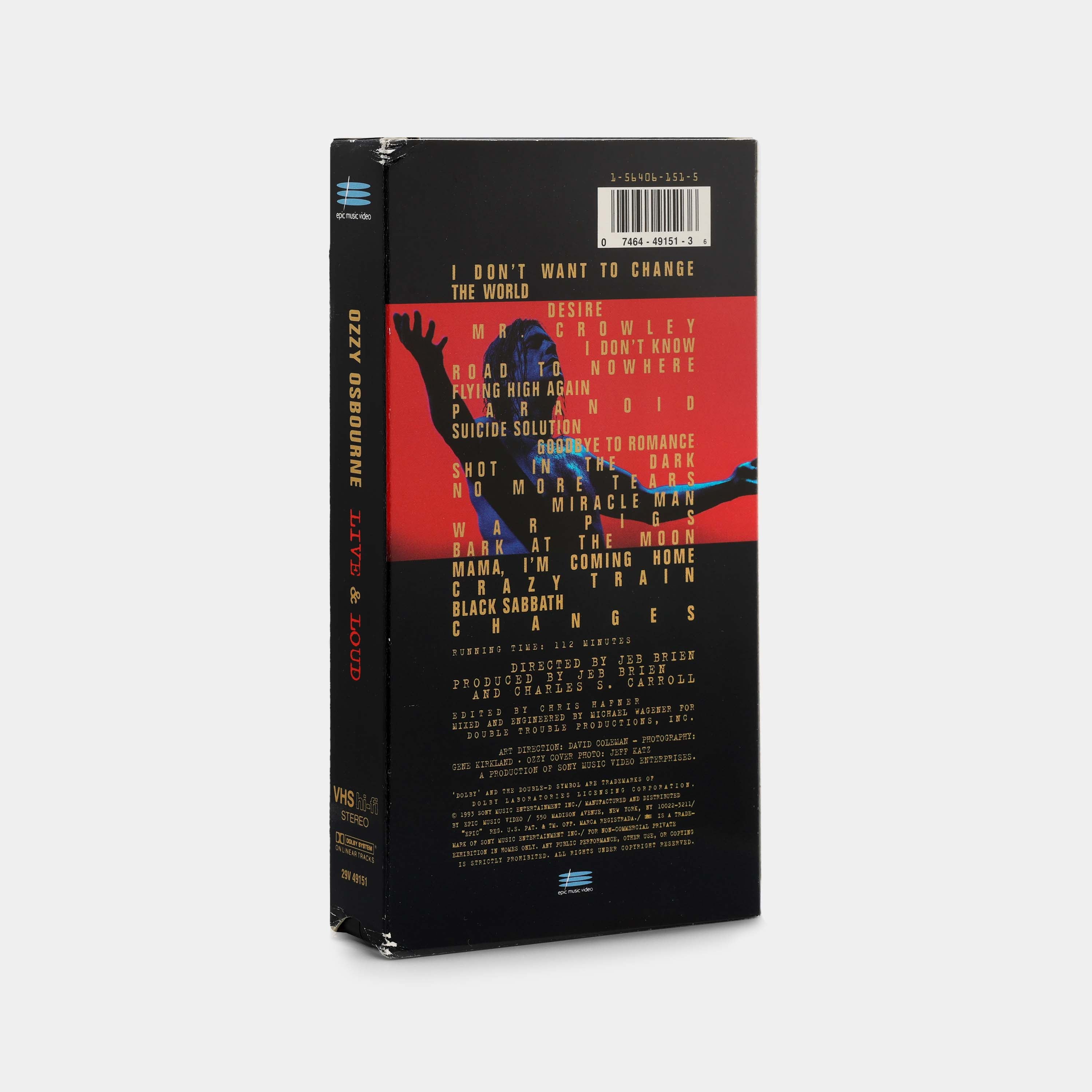 Ozzy Osbourne: Live & Loud VHS Tape