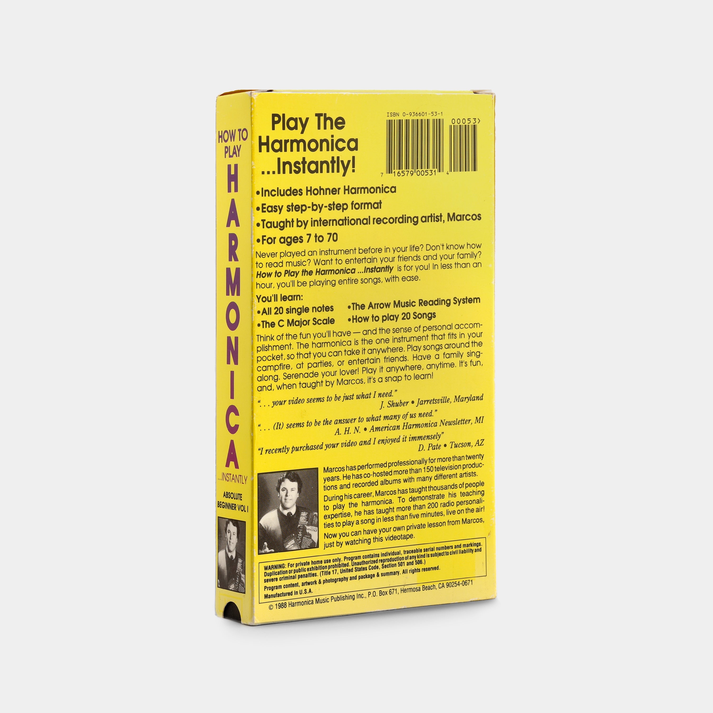 How to Play Harmonica... Instantly VHS Tape