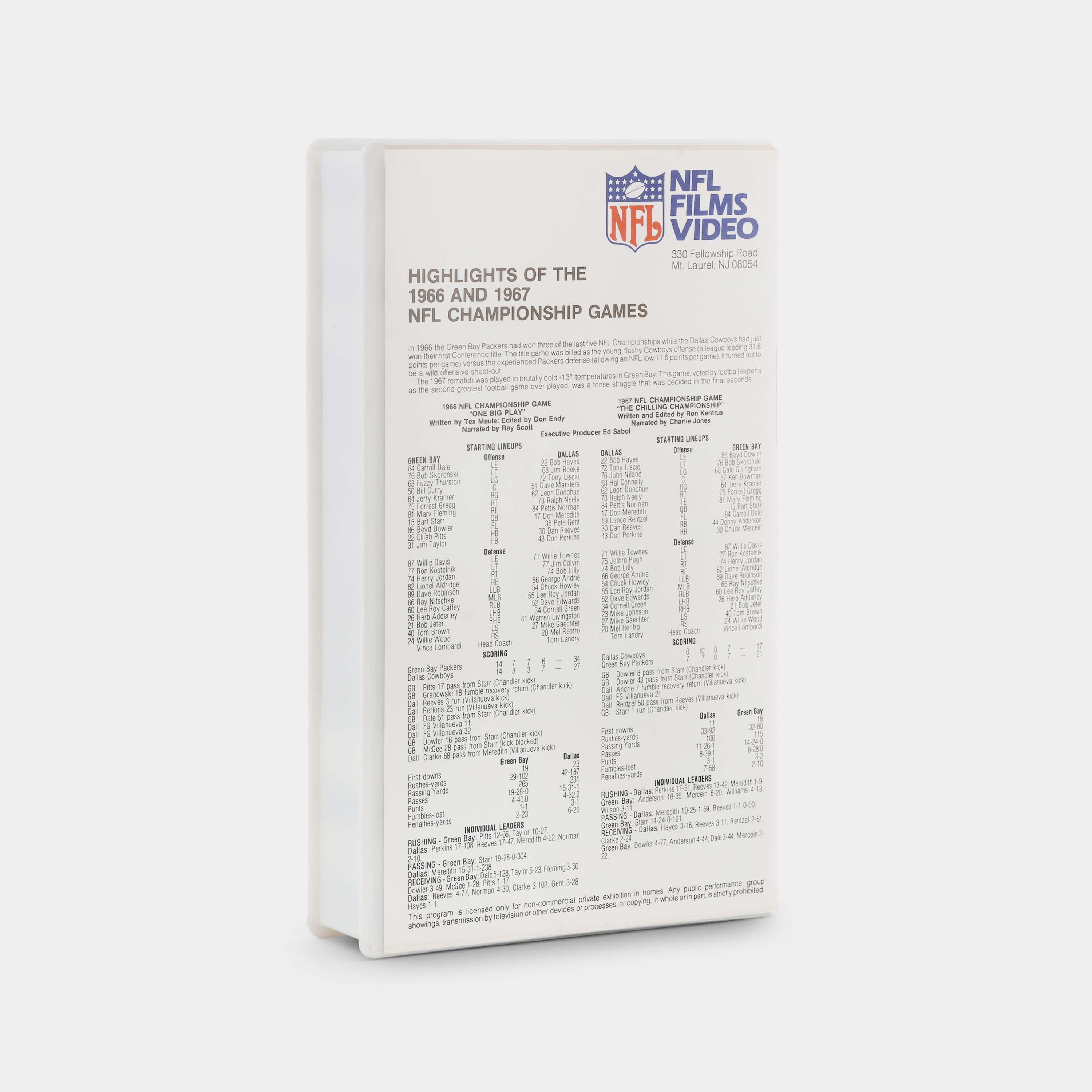 Highlights of the 1966 and 1967 NFL Championship Games VHS Tape