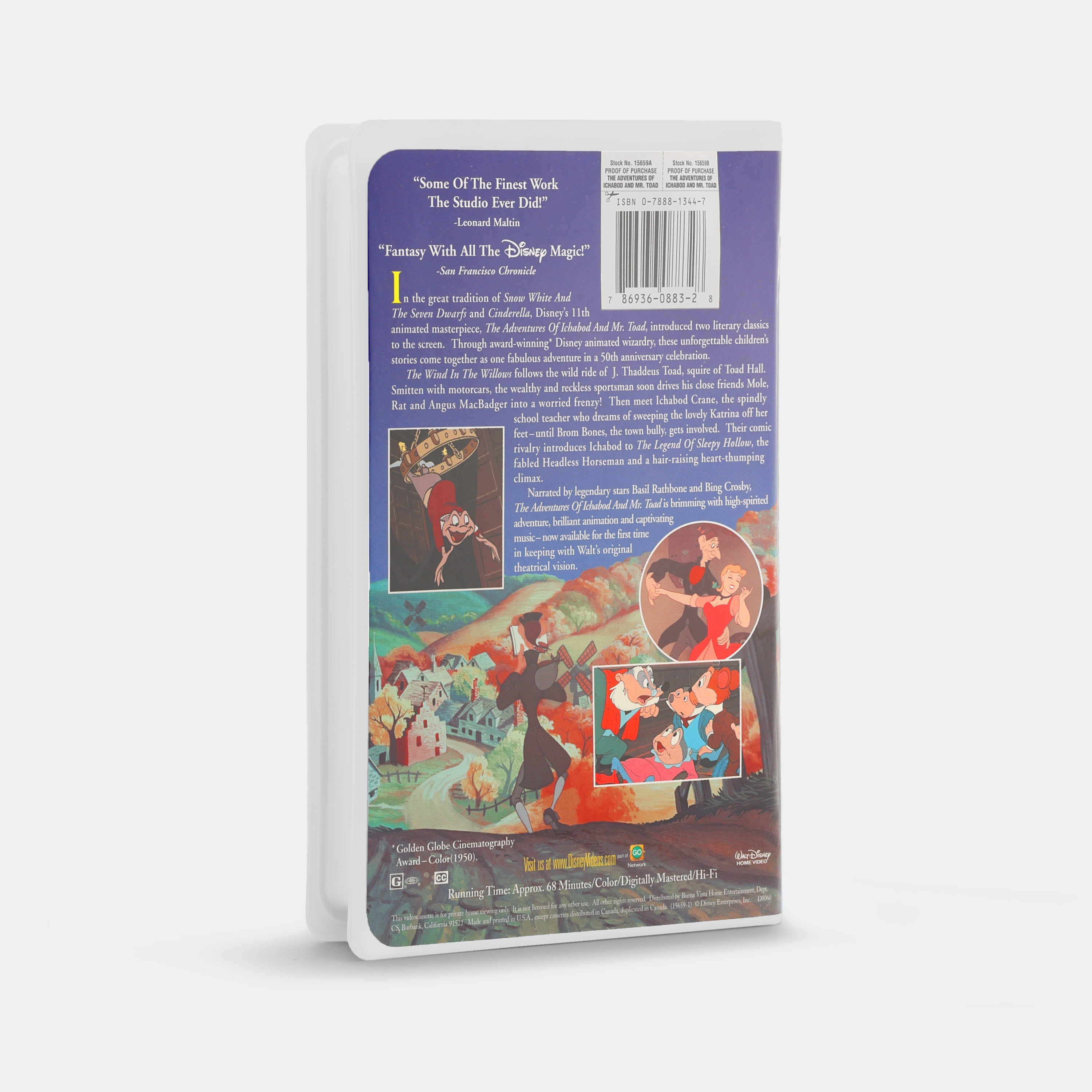 The Adventures of Ichabod and Mr. Toad VHS Tape